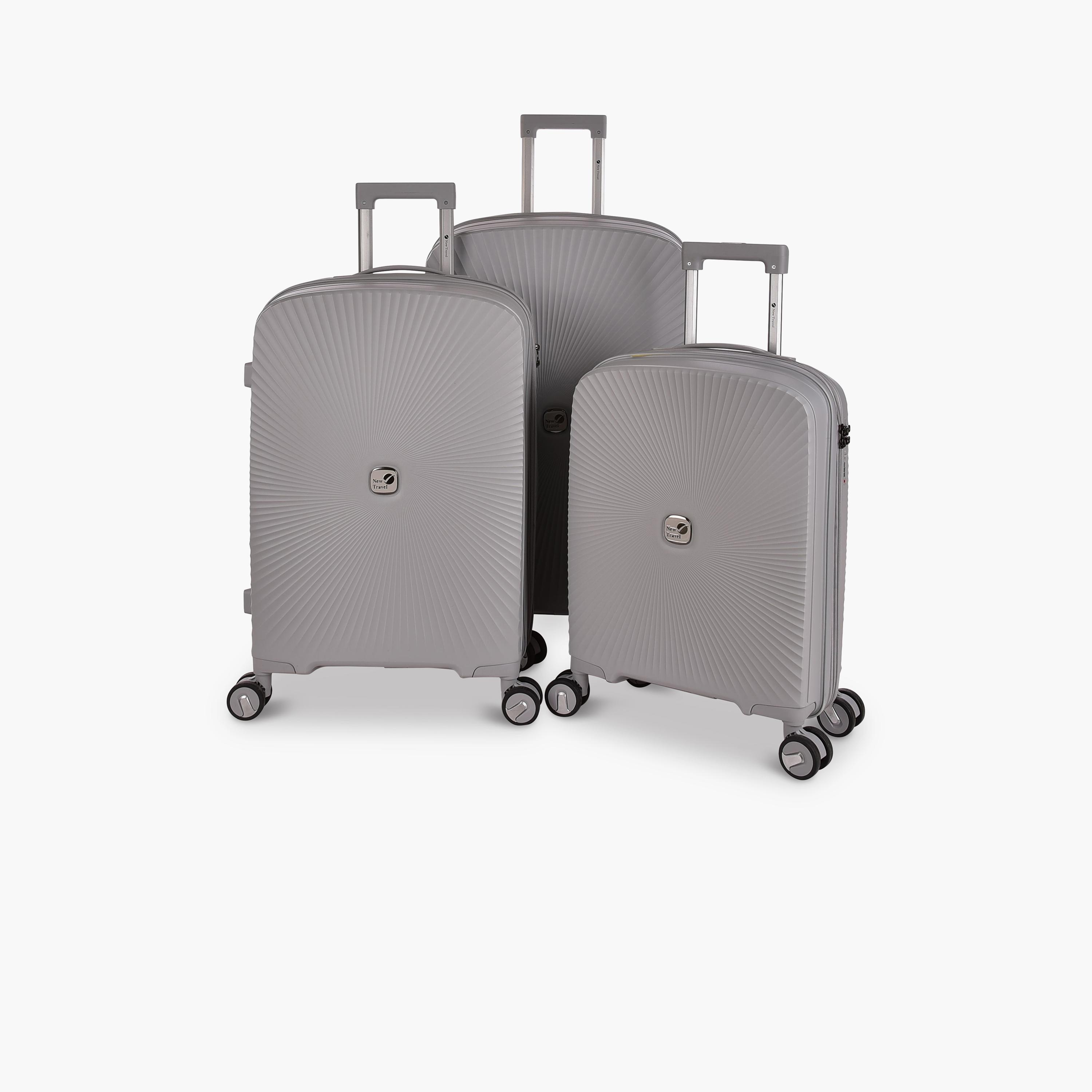 نيو ترافيل- طقم شنط سفر 3 شنط بولي بروبيلين بأربع عجلات دوارة مع قفل مركب | 168/3p-travel-luggagesandbags-luggage-image-1