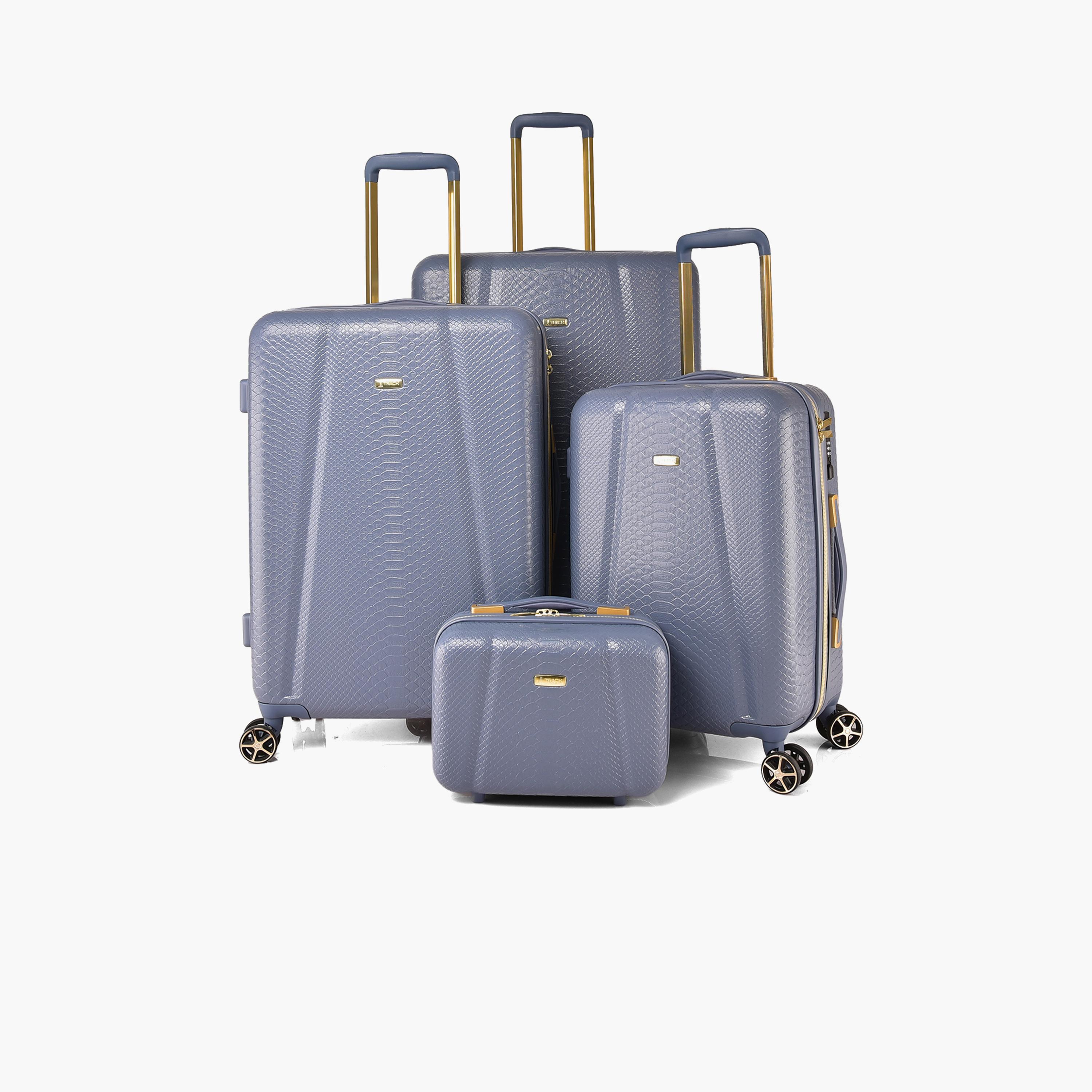 Track Set of 4 ABS Hardcase 4-Wheeler Spinner Trolley Bag with Combination Lock | 2412/4P-travel-luggagesandbags-luggage-image-1