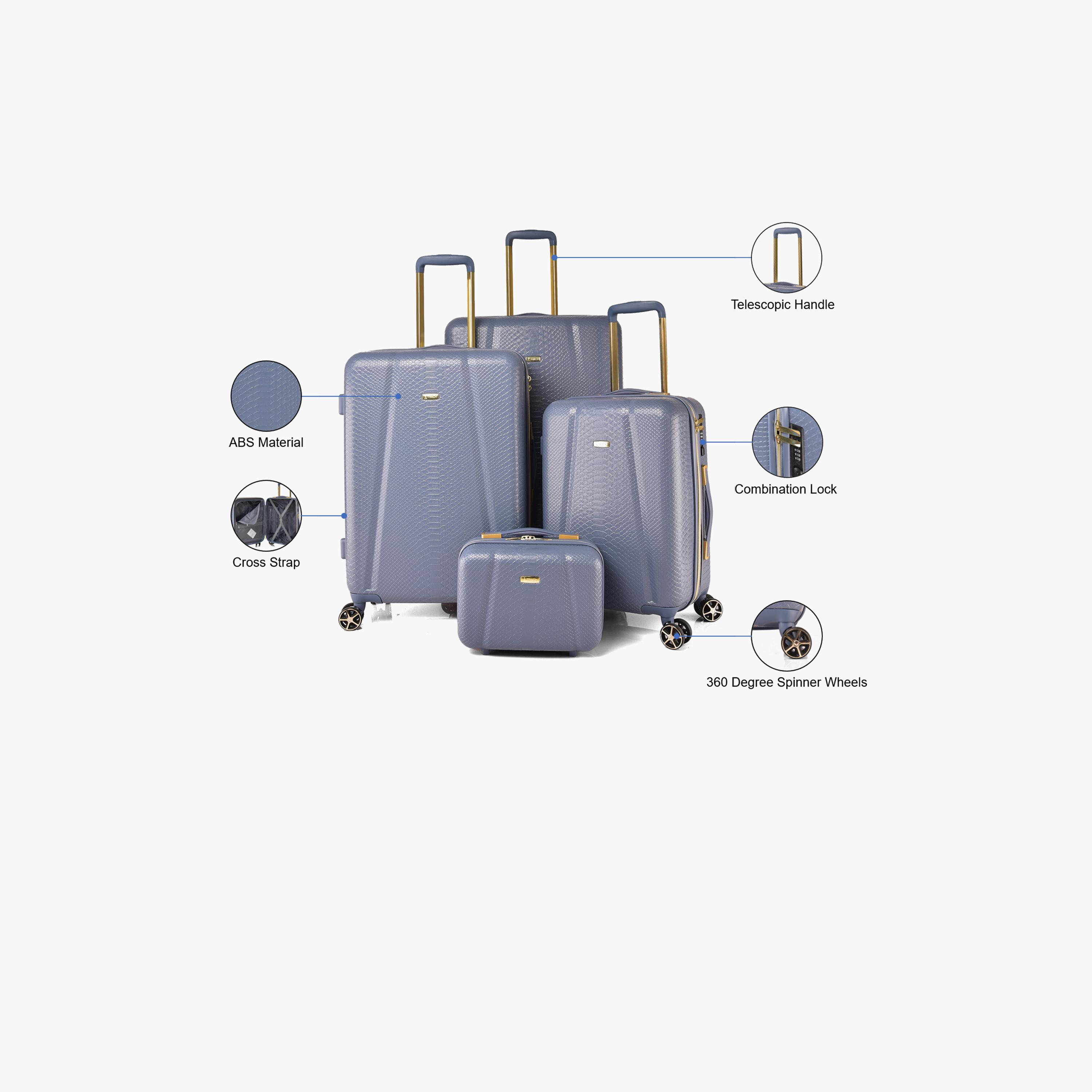 Track Set of 4 ABS Hardcase 4-Wheeler Spinner Trolley Bag with Combination Lock | 2412/4P-travel-luggagesandbags-luggage-image-5