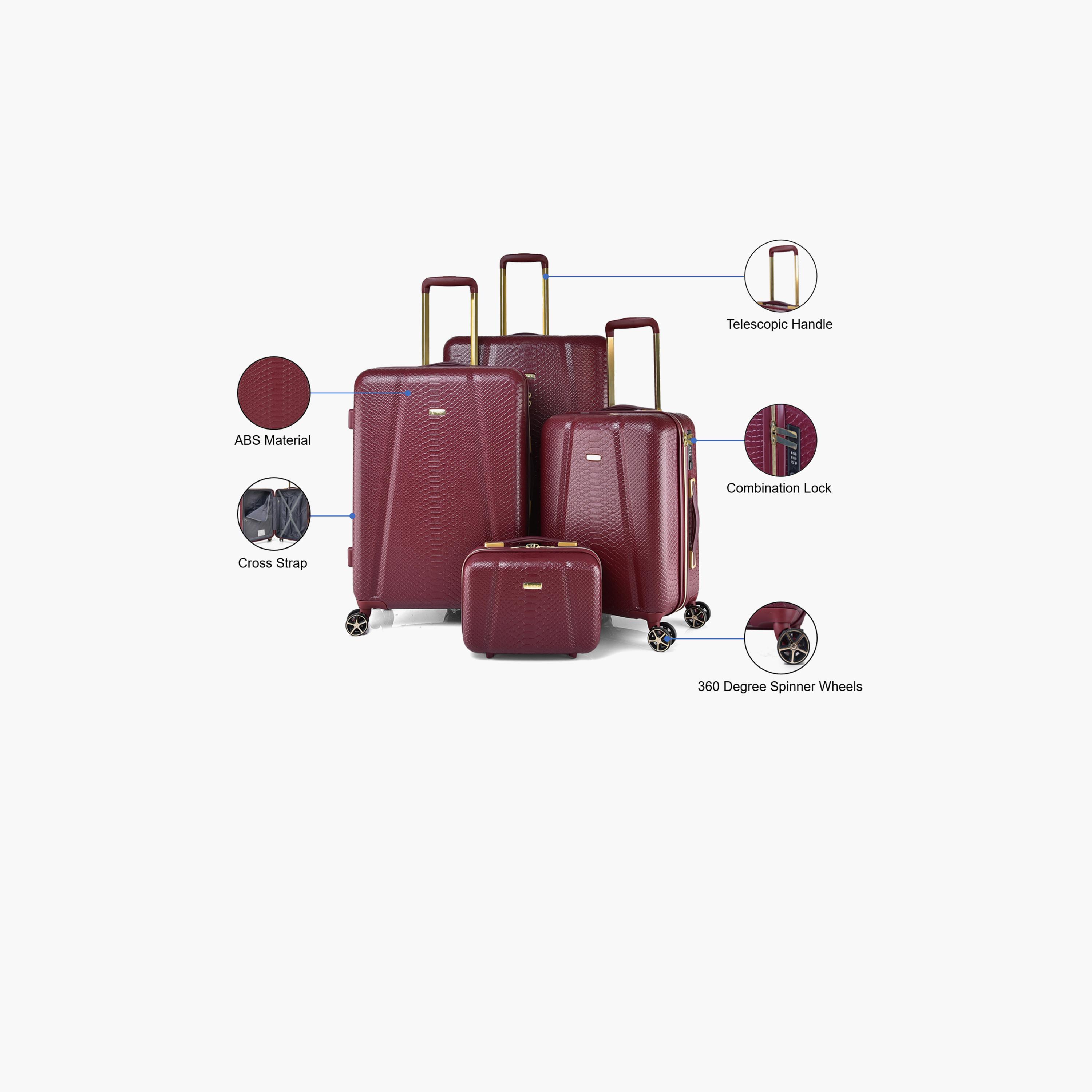Track Set of 4 ABS Hardcase 4-Wheeler Spinner Trolley Bag with Combination Lock | 2412/4P-travel-luggagesandbags-luggage-image-5
