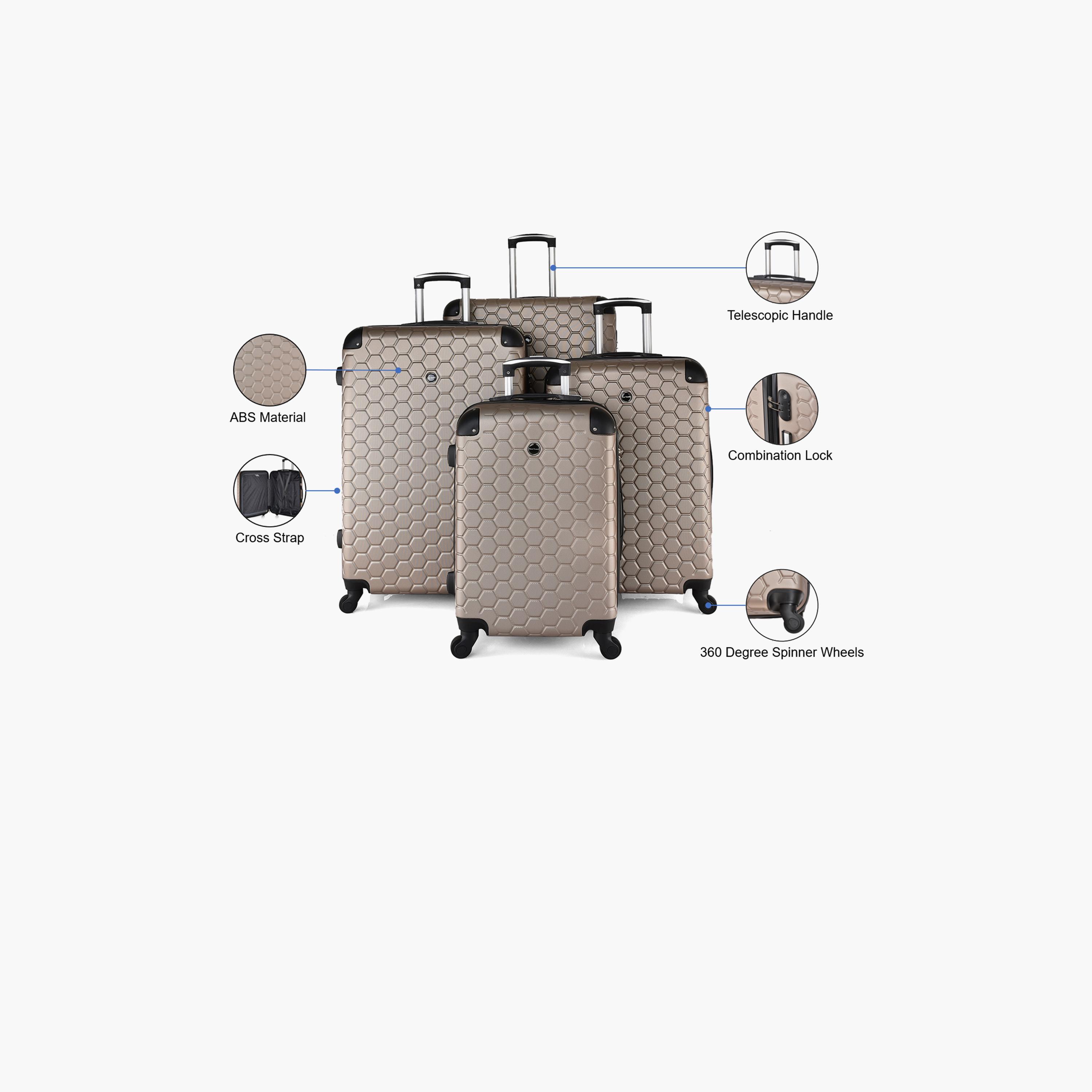 New Travel Set of 4 ABS Hardcase 4-Wheeler Spinner Trolley Bag with Combination Lock | 852/4P-travel-luggagesandbags-luggage-image-4