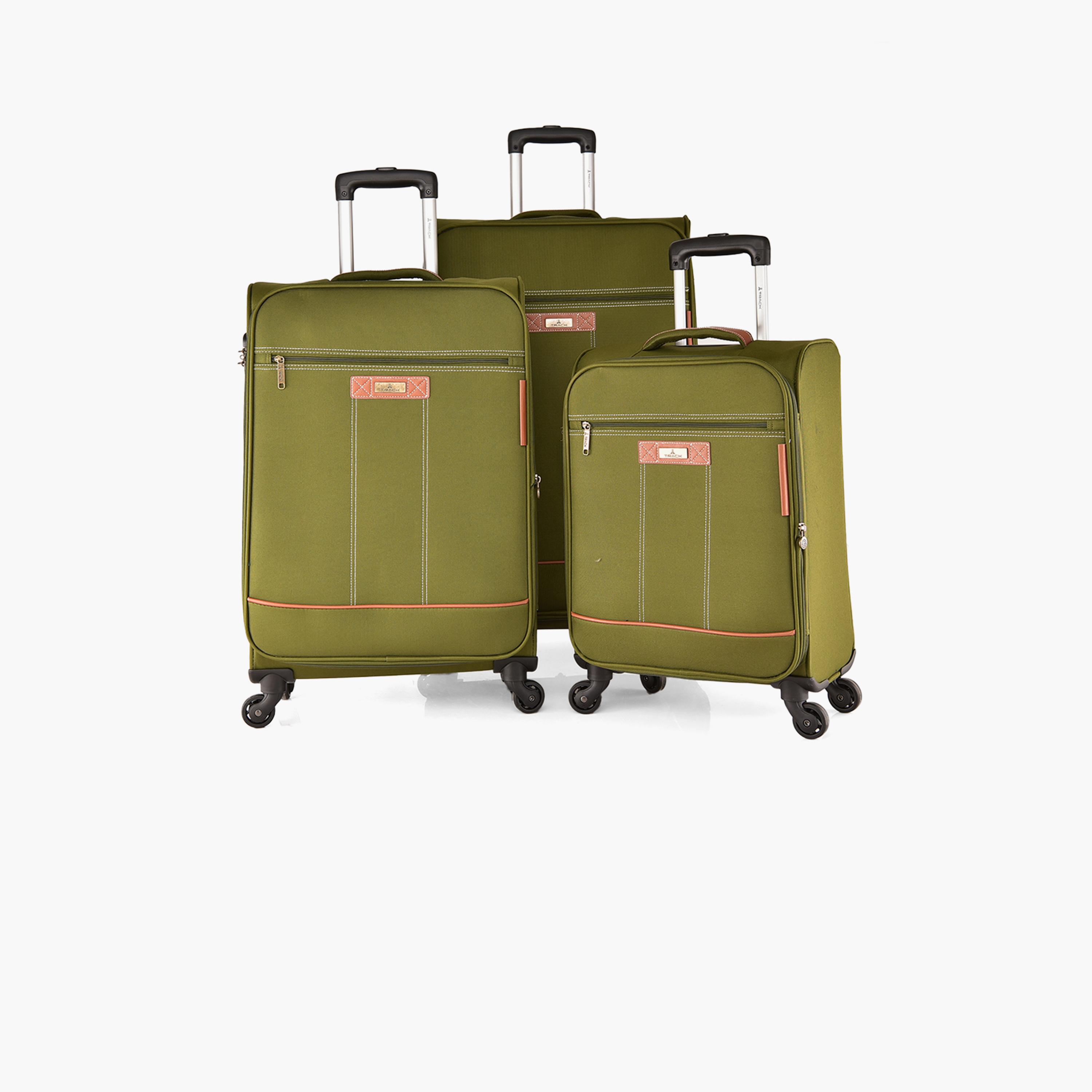 Track Set of 3 Textile Softcase 4-Wheeler Spinner Trolley Bag with Combination Lock | AL006/3P-travel-luggagesandbags-luggage-image-1