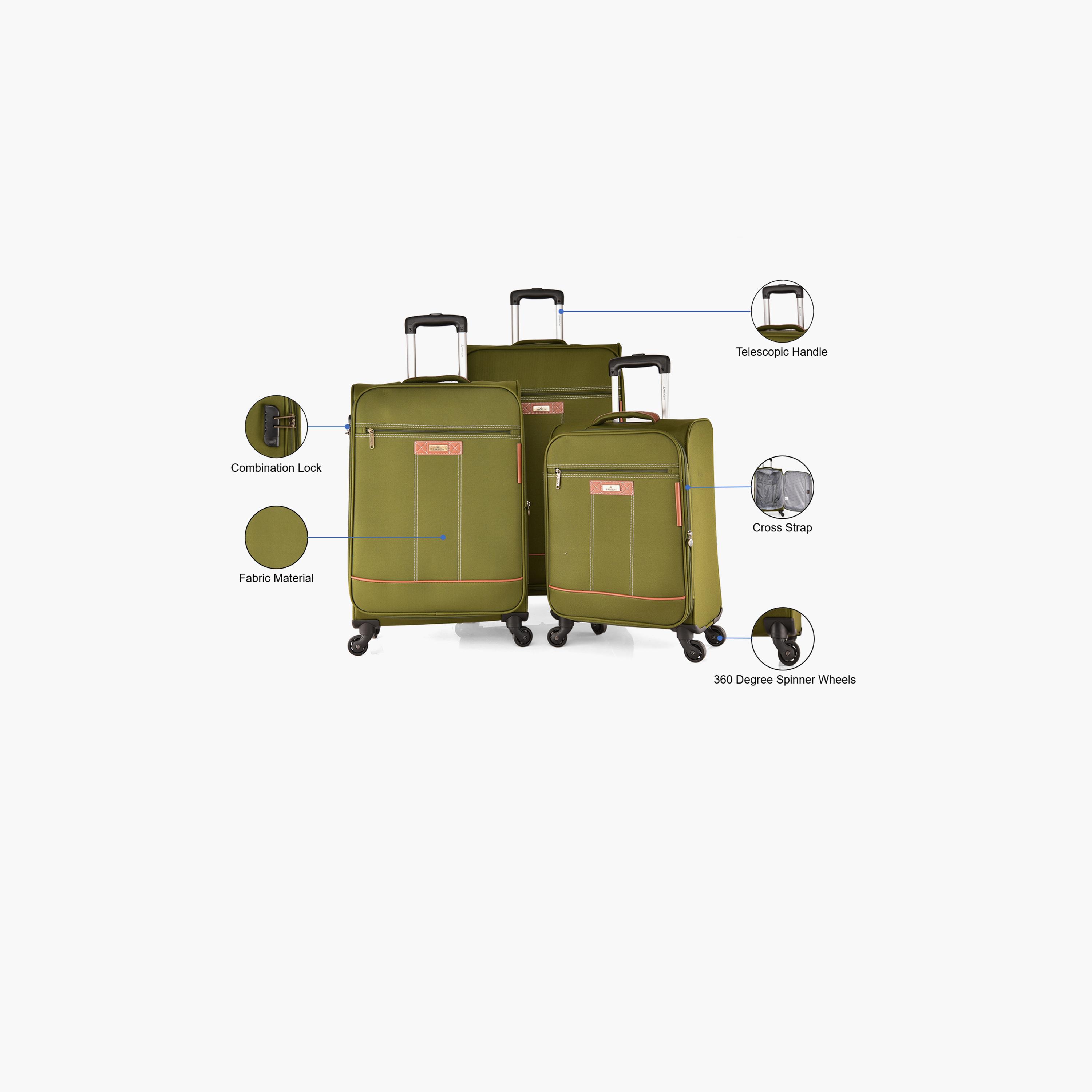 Track Set of 3 Textile Softcase 4-Wheeler Spinner Trolley Bag with Combination Lock | AL006/3P-travel-luggagesandbags-luggage-image-5