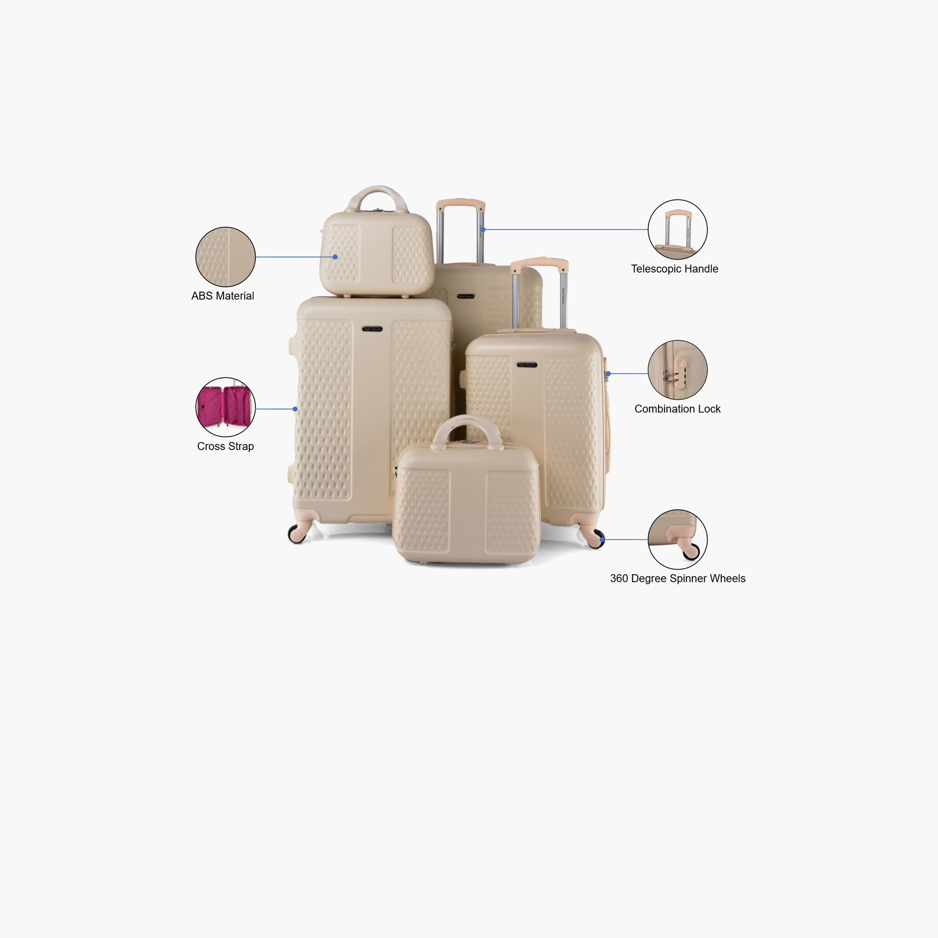 New Travel Set of 5 ABS Hardcase 4-Wheeler Spinner Trolley Bag with Combination Lock | CS005/5P-travel-luggagesandbags-luggage-image-5