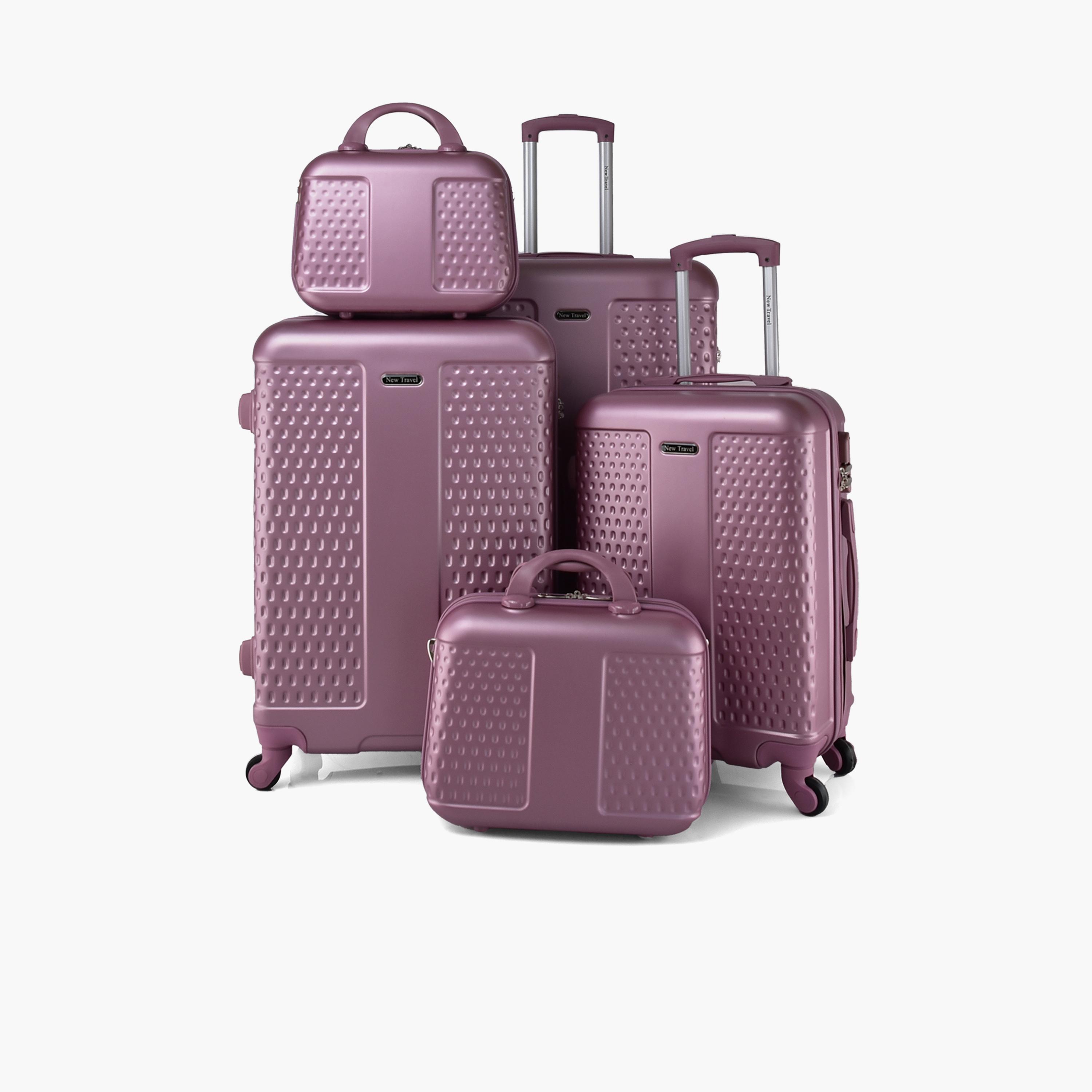 نيو ترافيل- طقم شنط سفر 5 شنط ABS بأربع عجلات دوارة مع قفل مجمع | CS005/5P-travel-luggagesandbags-luggage-image-1