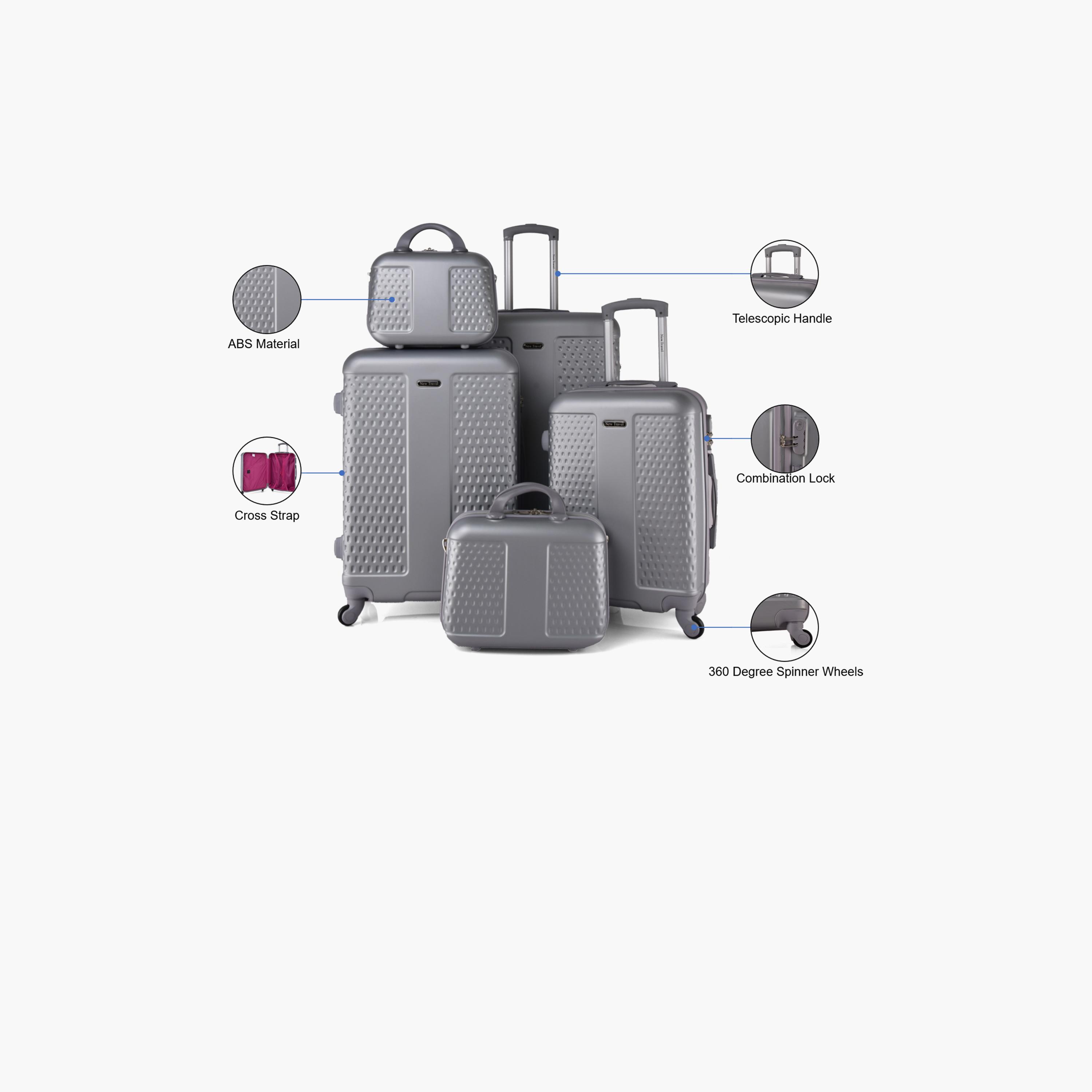 New Travel Set of 5 ABS Hardcase 4-Wheeler Spinner Trolley Bag with Combination Lock | CS005/5P-travel-luggagesandbags-luggage-image-5