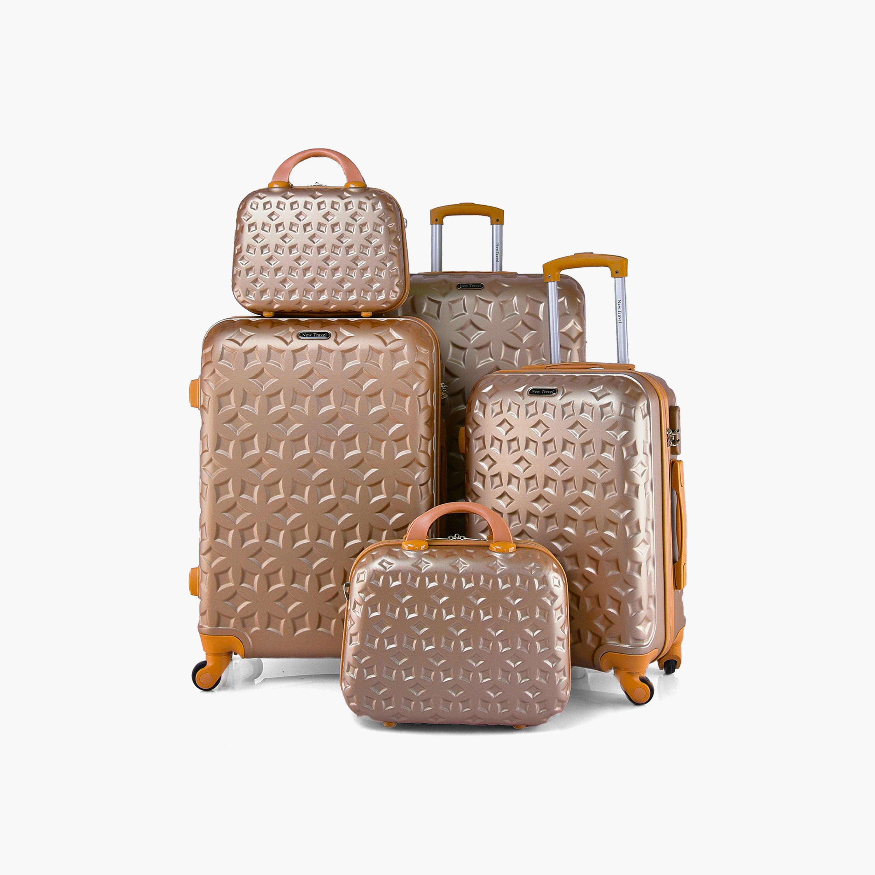 نيو ترافيل- طقم شنط سفر 5 شنط ABS بأربع عجلات دوارة مع قفل مجمع | CS006/5P-travel-luggagesandbags-luggage-image-1