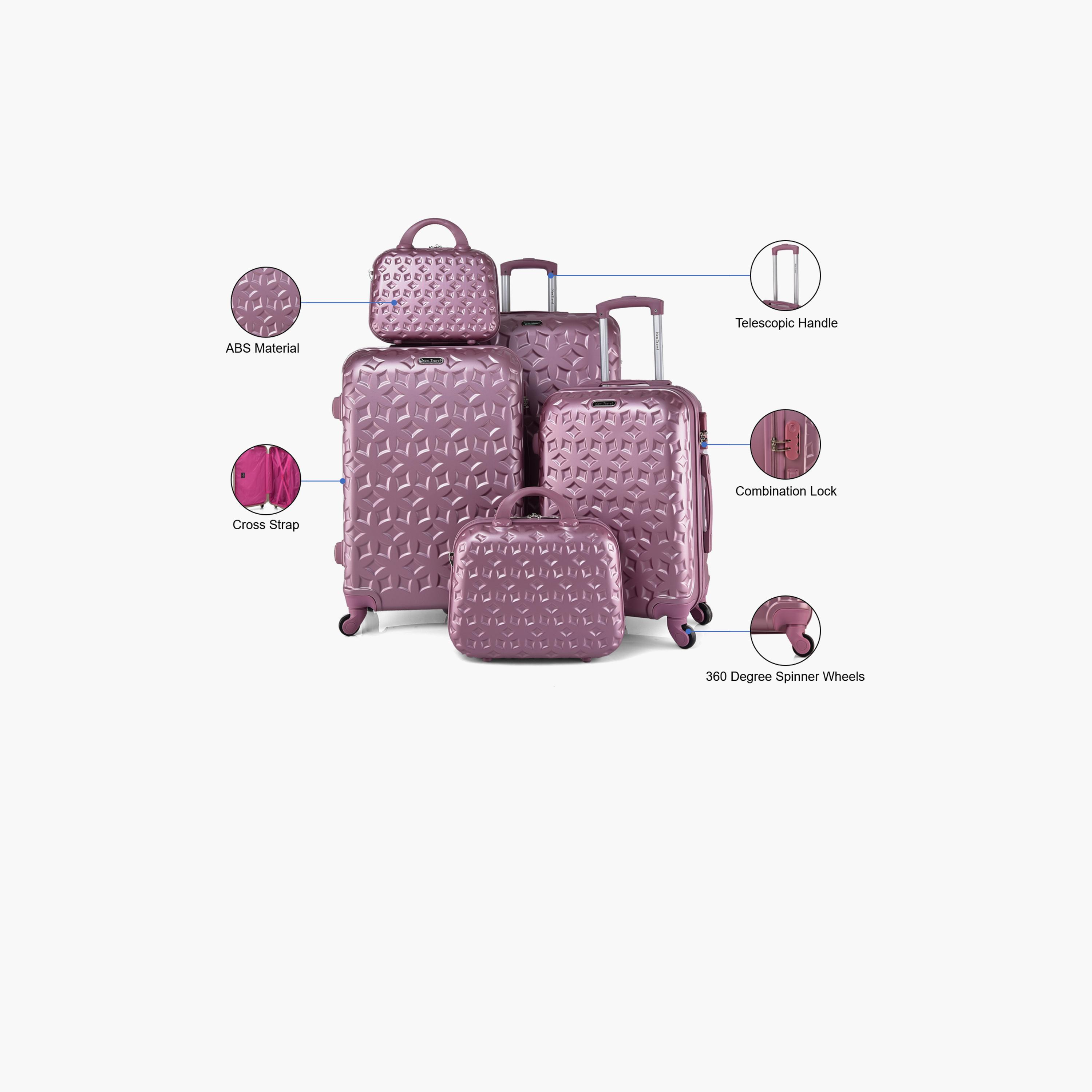 New Travel Set of 5 ABS Hardcase 4-Wheeler Spinner Trolley Bag with Combination Lock | CS006/5P-travel-luggagesandbags-luggage-image-5