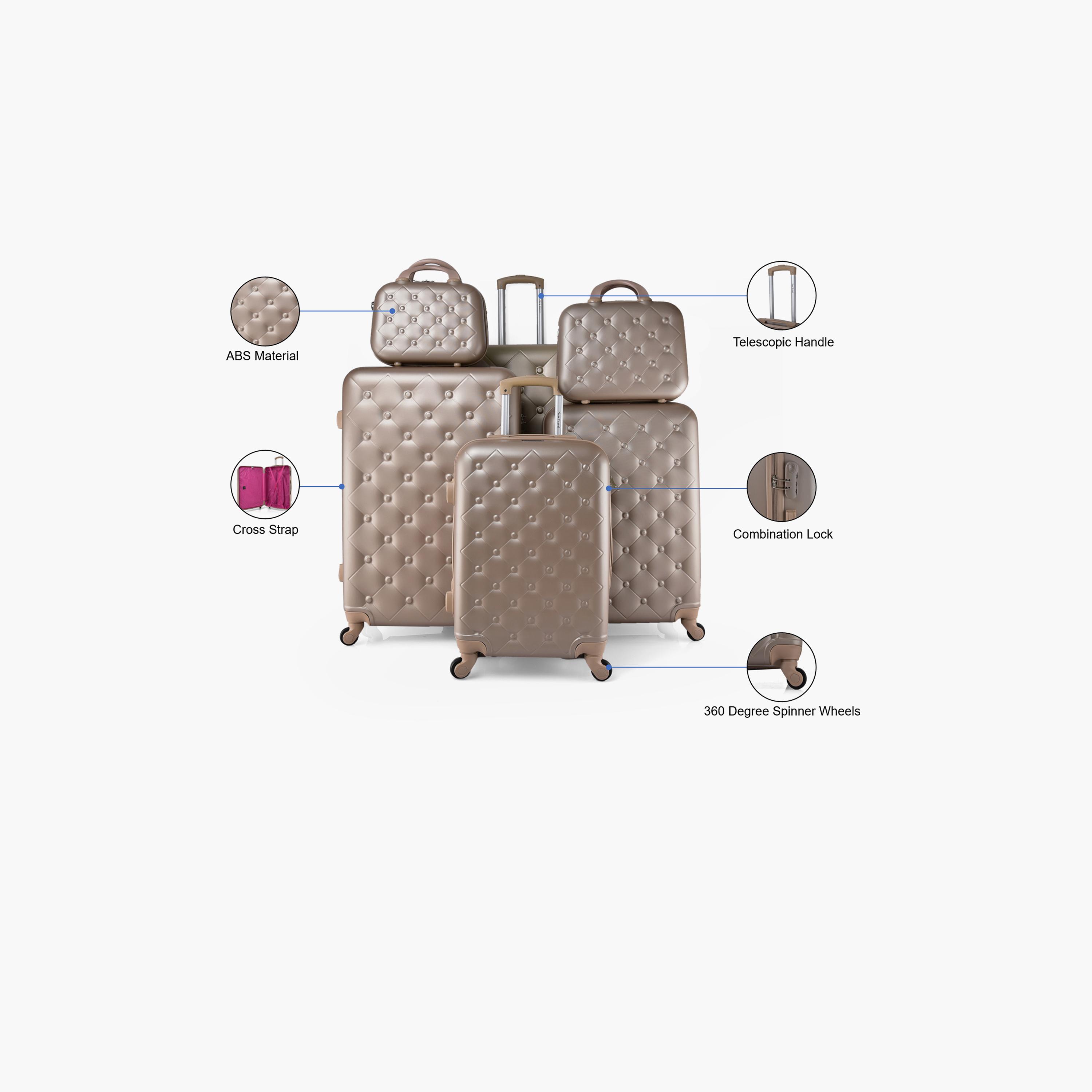 New Travel Set of 6 ABS Hardcase 4-Wheeler Spinner Trolley Bag with Combination Lock | CS007/6P-travel-luggagesandbags-luggage-image-5