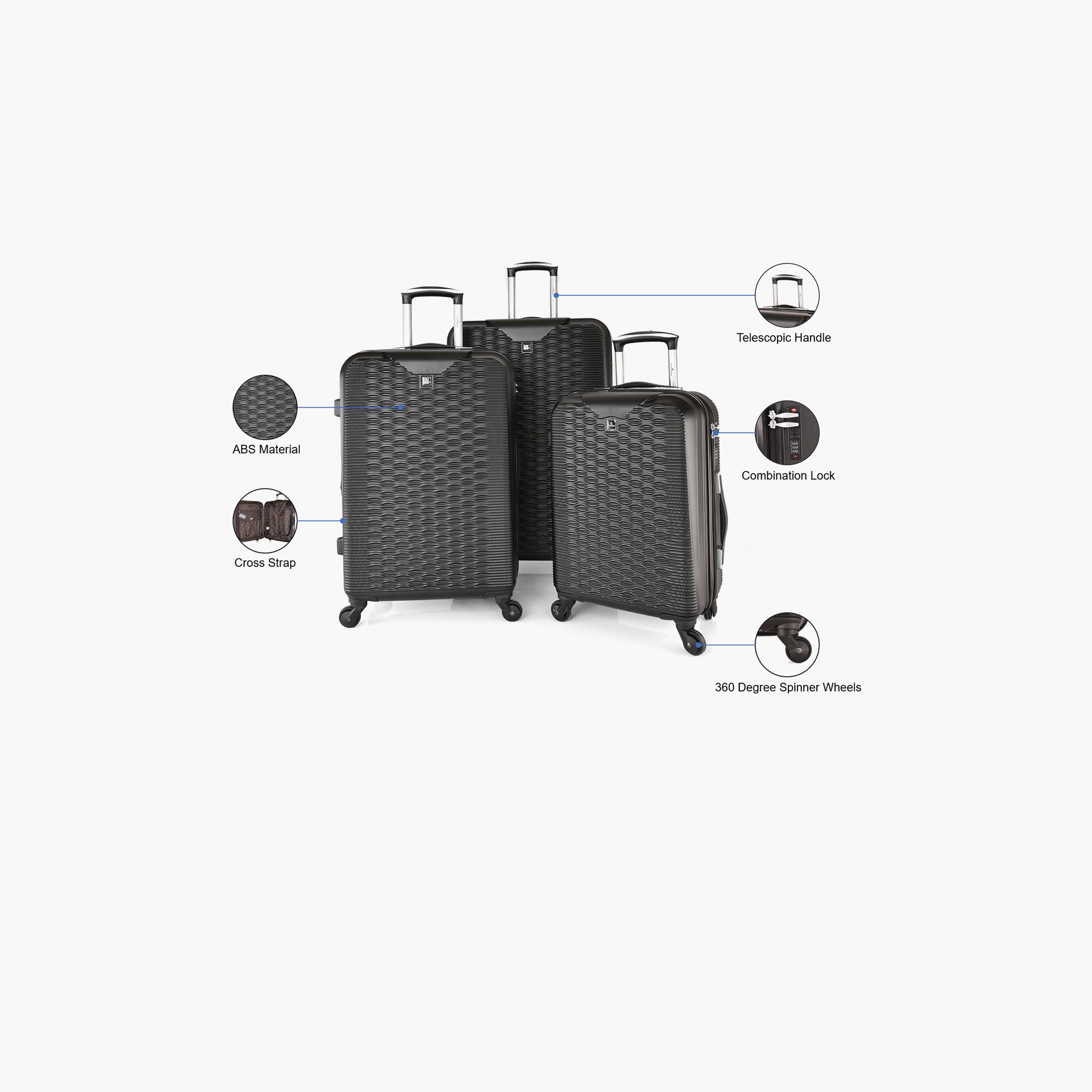Track Set of 3 ABS Hardcase 4-Wheeler Spinner Trolley Bag with Combination Lock | HK272/3P-travel-luggagesandbags-luggage-image-4