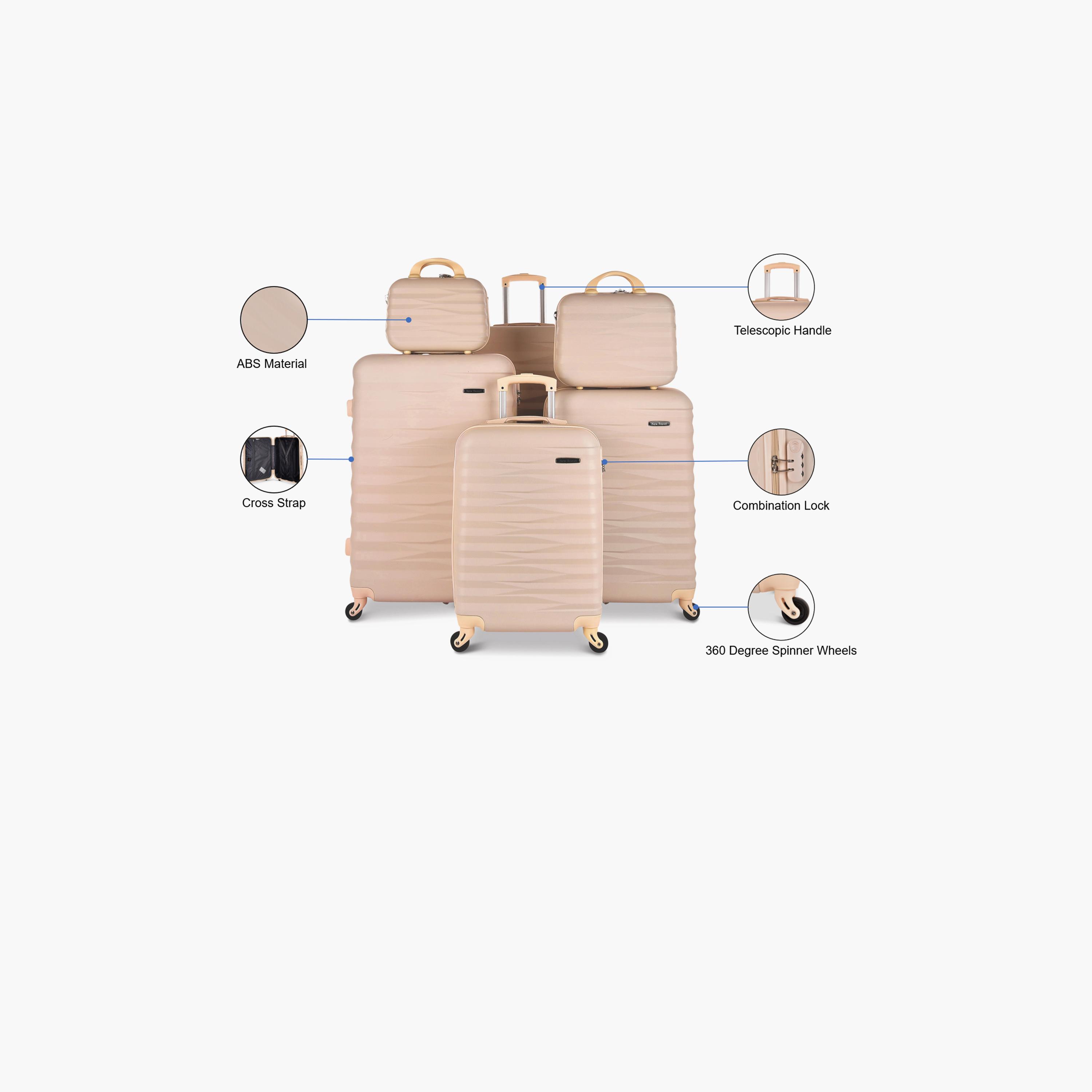 New Travel Set of 6 ABS Hardcase 4-Wheeler Spinner Trolley Bag with Combination Lock | K1910/6P-travel-luggagesandbags-luggage-image-5