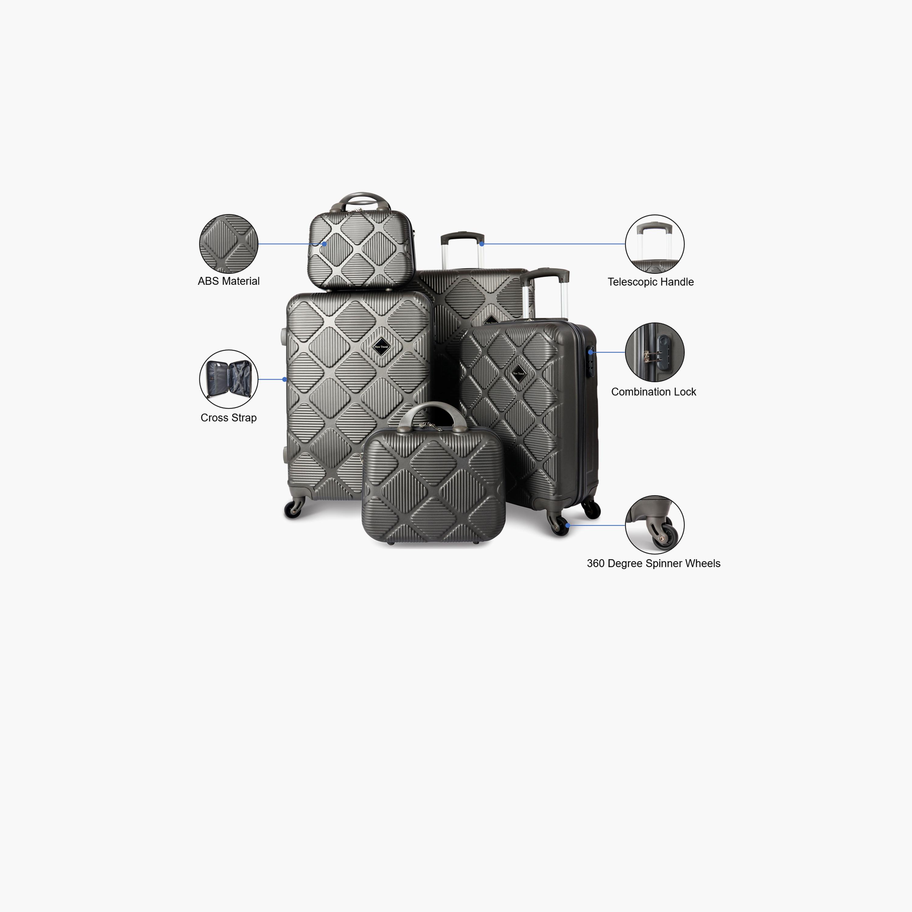 New Travel Set of 5 ABS Hardcase 4-Wheeler Spinner Trolley Bag with Combination Lock | K2219/5P-travel-luggagesandbags-luggage-image-5