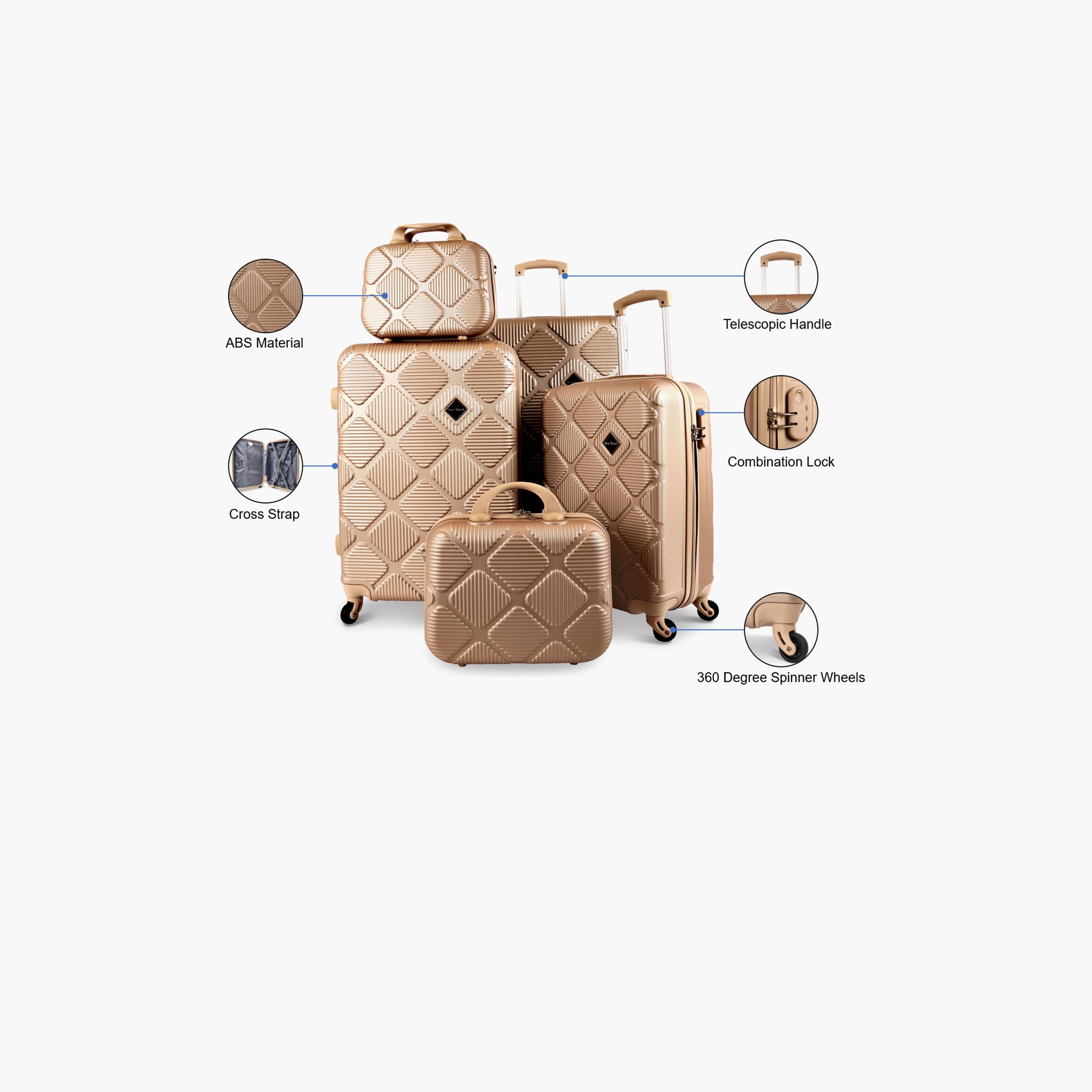New Travel Set of 5 ABS Hardcase 4-Wheeler Spinner Trolley Bag with Combination Lock | K2219/5P-travel-luggagesandbags-luggage-image-5