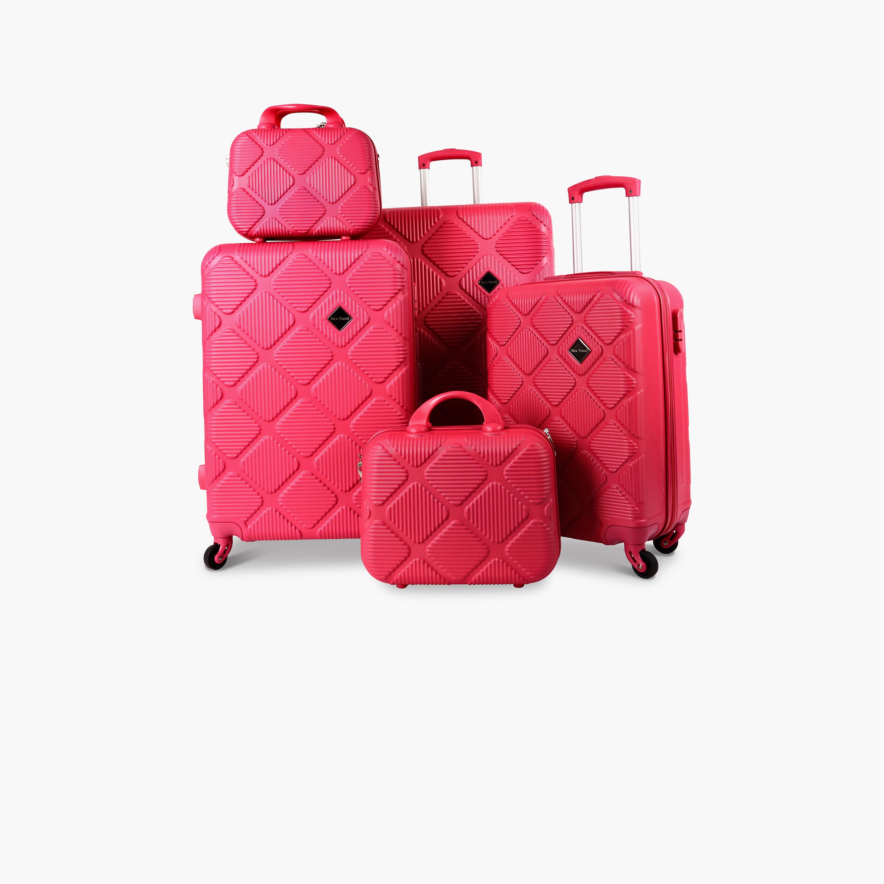 New Travel Set of 5 ABS Hardcase 4-Wheeler Spinner Trolley Bag with Combination Lock | K2219/5P-travel-luggagesandbags-luggage-image-1