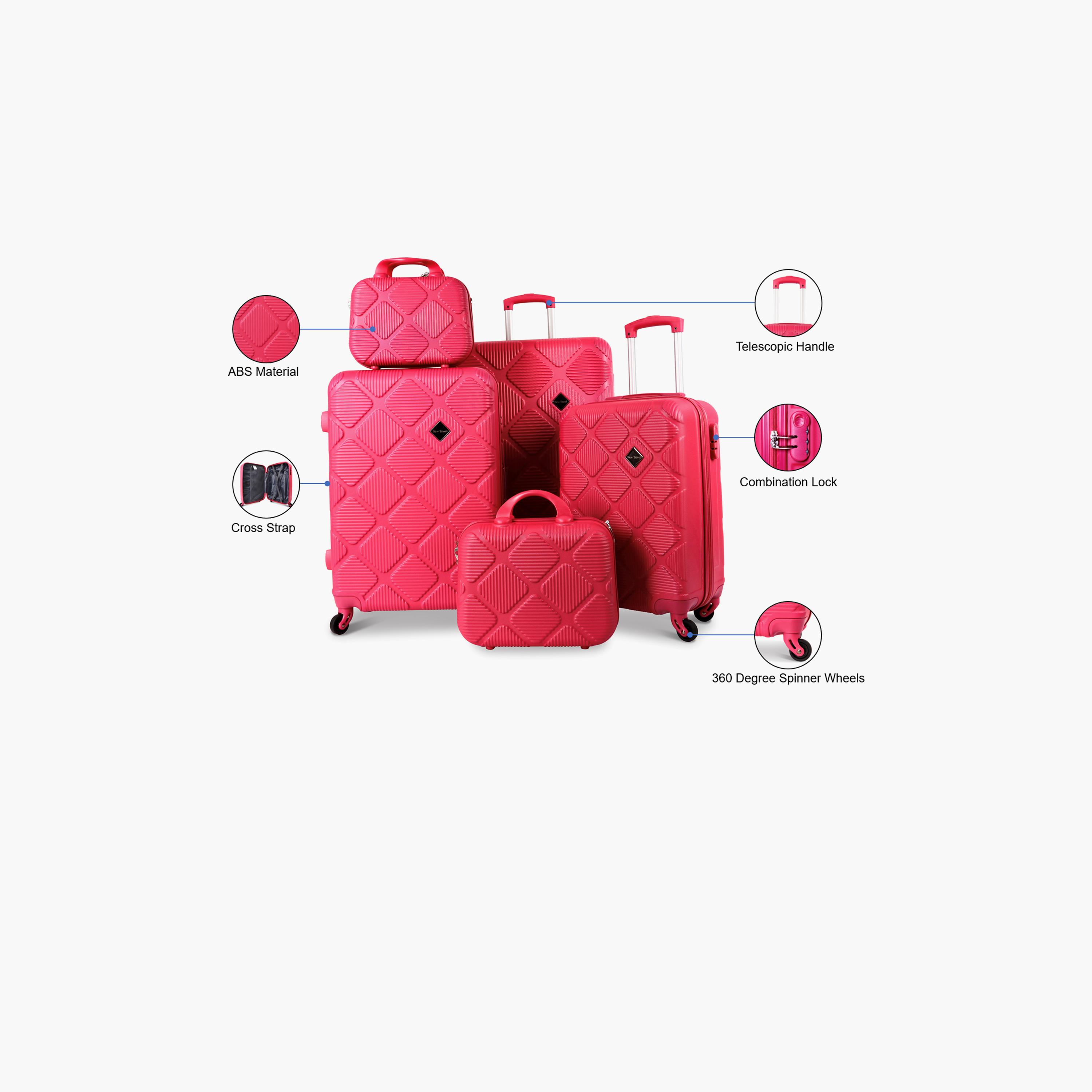 New Travel Set of 5 ABS Hardcase 4-Wheeler Spinner Trolley Bag with Combination Lock | K2219/5P-travel-luggagesandbags-luggage-image-5