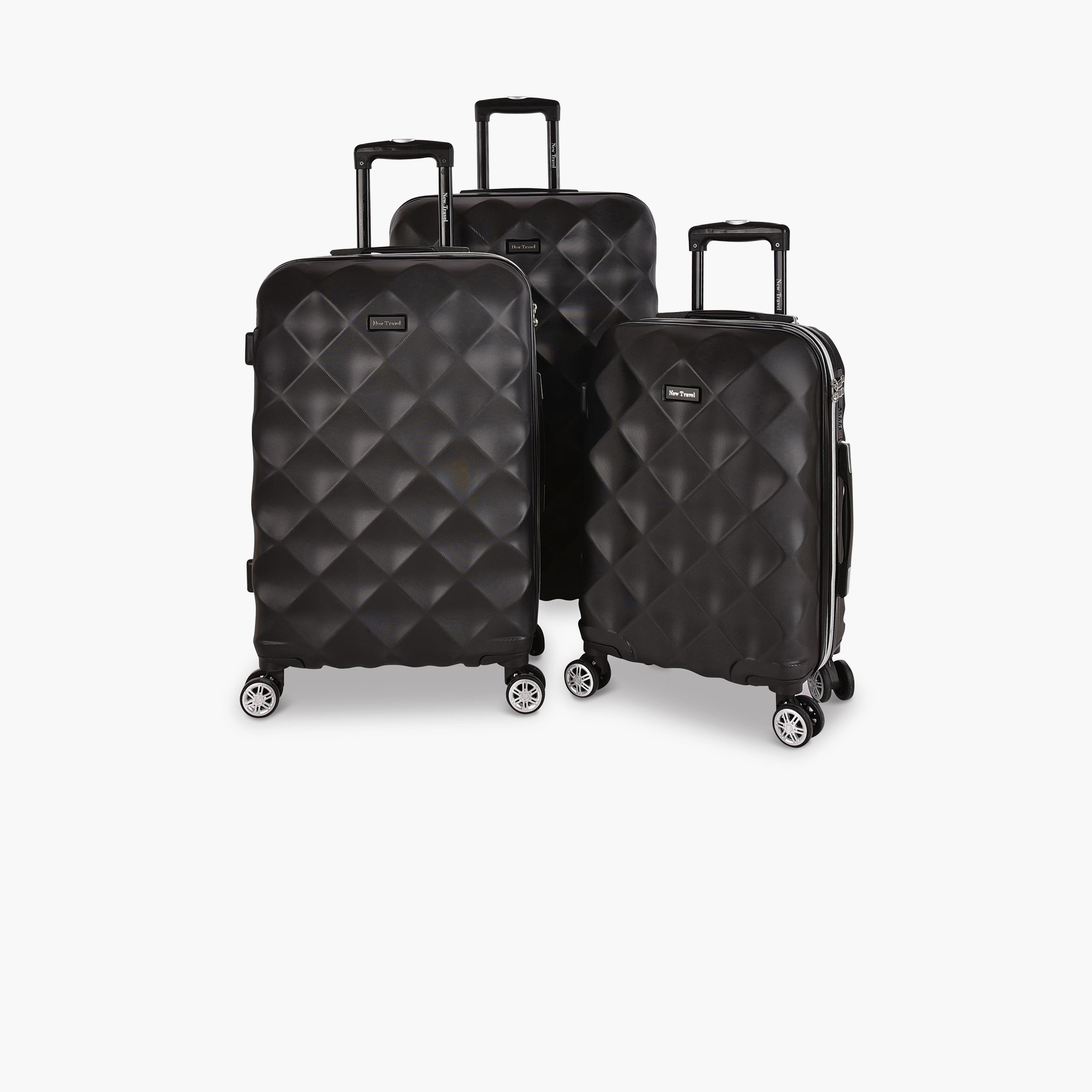 New Travel Set of 3 ABS Hardcase 4-Wheeler Spinner Trolley Bag with Combination Lock | LA430-10/3P-travel-luggagesandbags-luggage-image-1