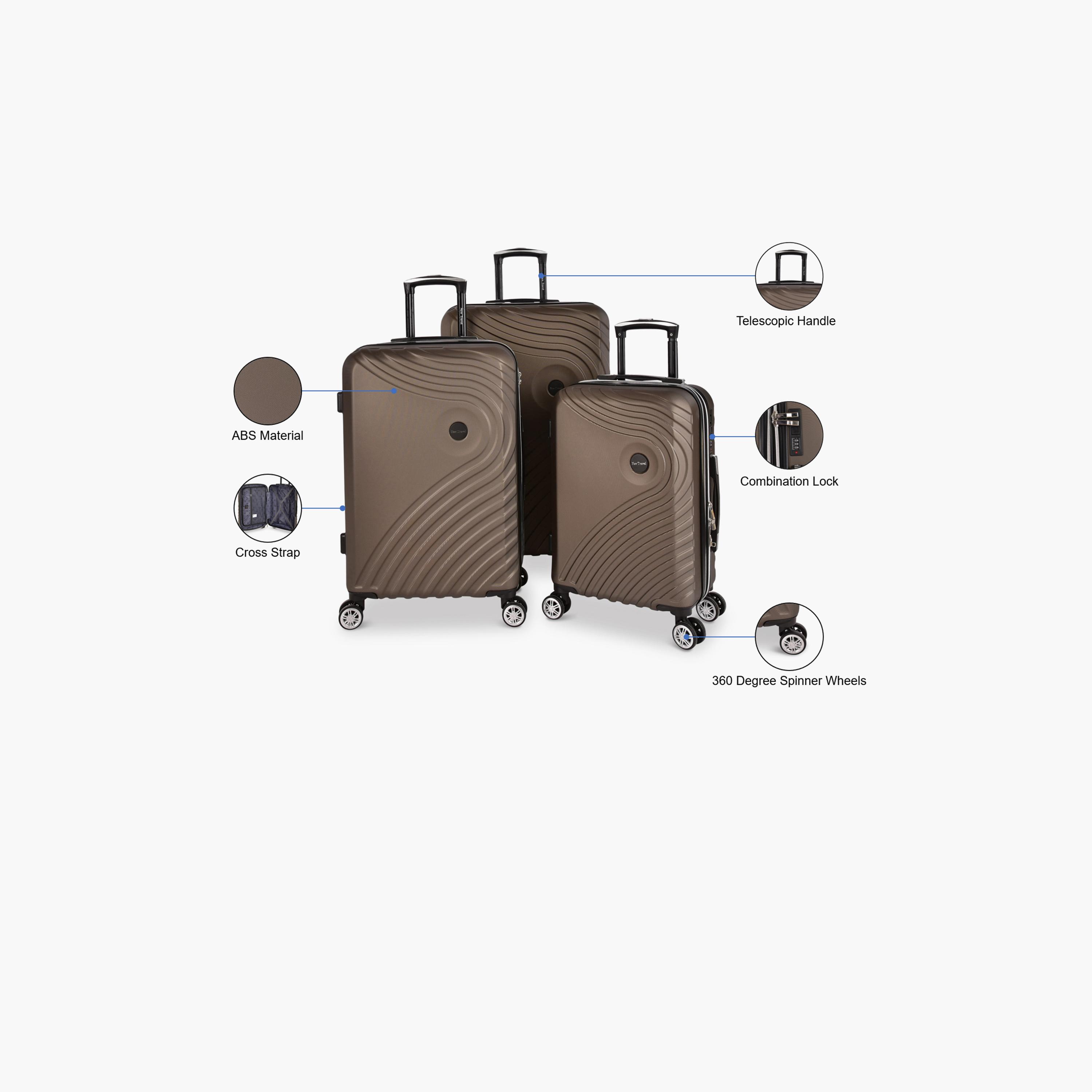 New Travel Set of 3 ABS Hardcase 4-Wheeler Spinner Trolley Bag with Combination Lock | LA430-19/3P-travel-luggagesandbags-luggage-image-5