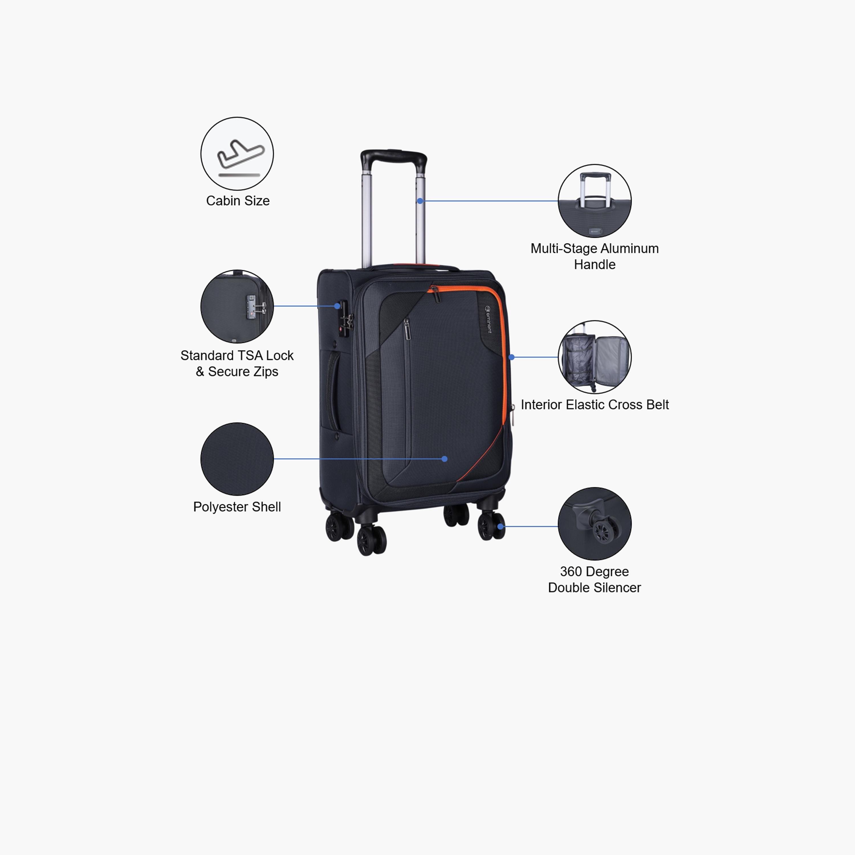 إميننت- شنطة سفر بوليستر  هيكل طري مقاس 51 سم بأربع عجلات مزدوجة دوارة من ال  | E765SZ-20-travel-luggagesandbags-luggage-image-3