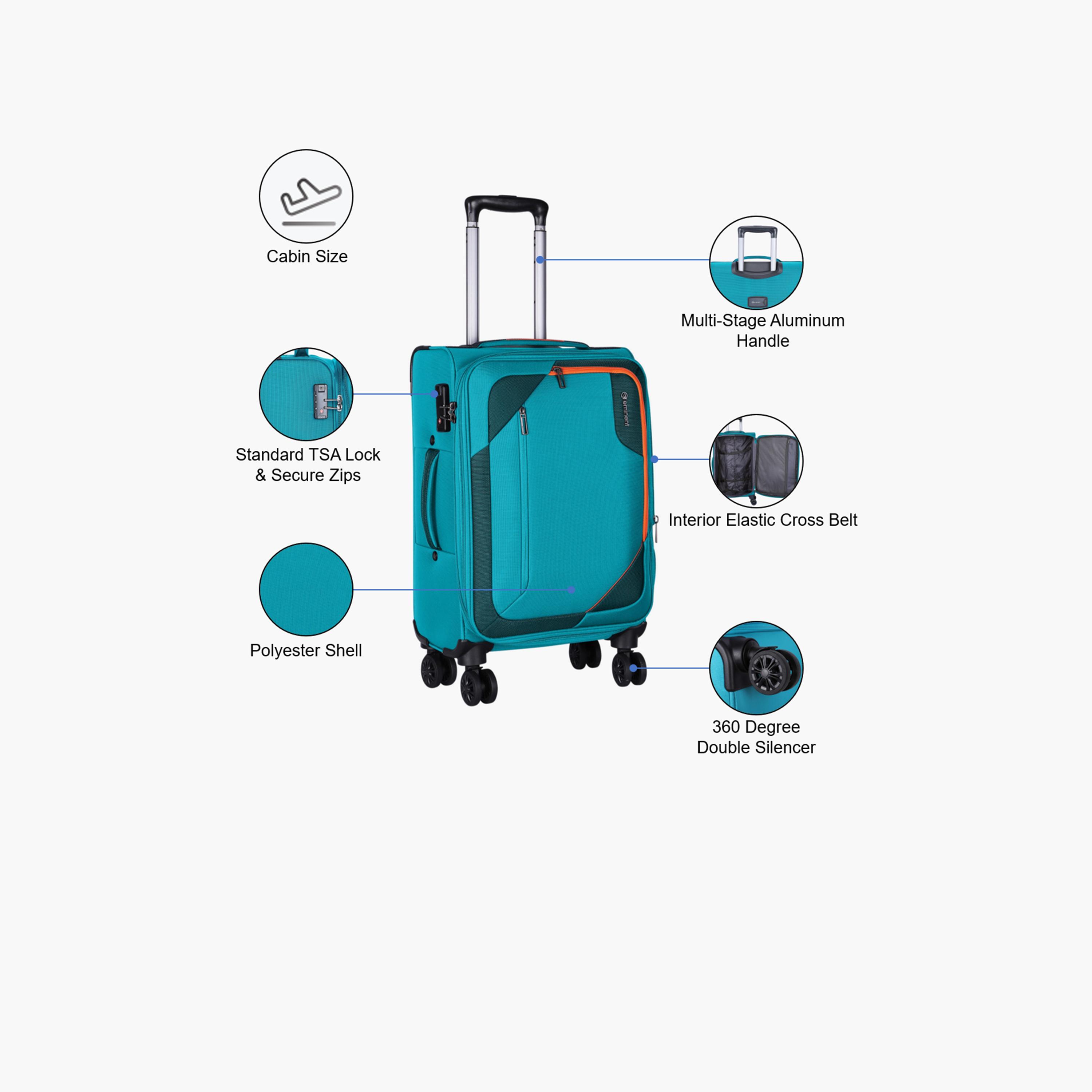 إميننت- شنطة سفر بوليستر  هيكل طري مقاس 51 سم بأربع عجلات مزدوجة دوارة من ال  | E765SZ-20-travel-luggagesandbags-luggage-image-3
