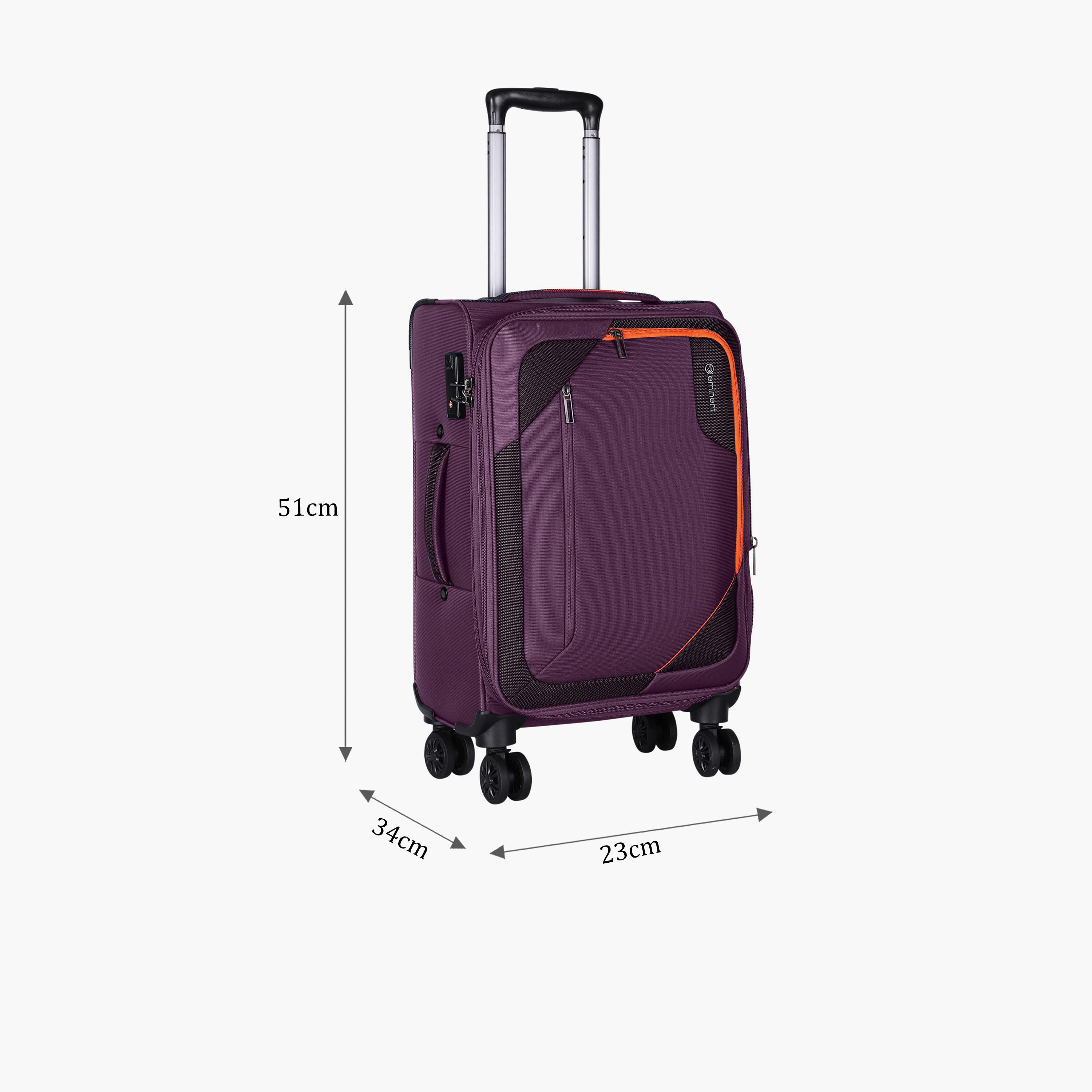 Eminent 51 CM Cabin Polyester Soft Case 4-Wheeler Spinner Trolley Bag with TSA Lock | E765SZ-20-travel-luggagesandbags-luggage-image-2