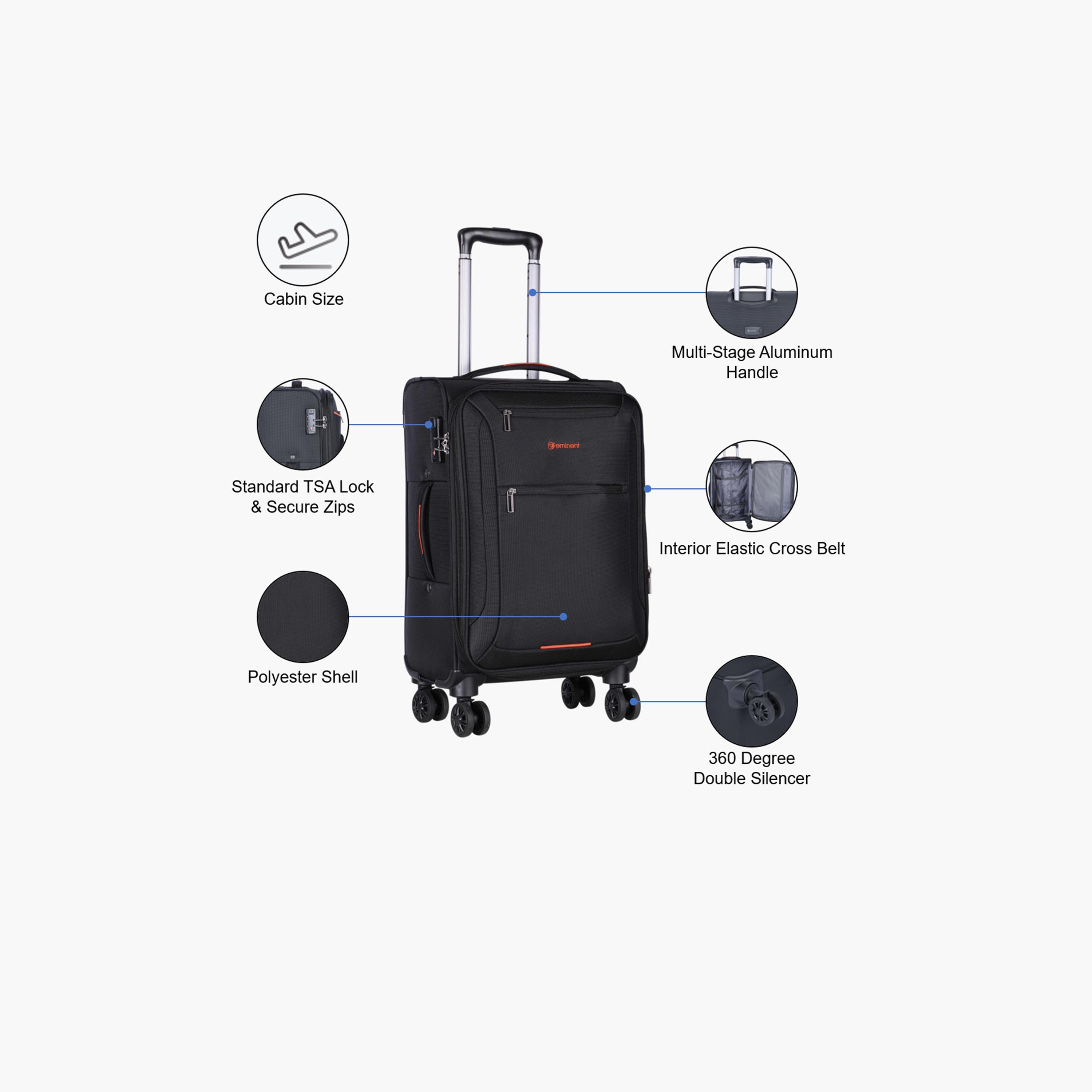 إميننت- شنطة سفر بوليستر  هيكل طري مقاس 51 سم بأربع عجلات مزدوجة دوارة من ال  | E751SZ-20-travel-luggagesandbags-luggage-image-3