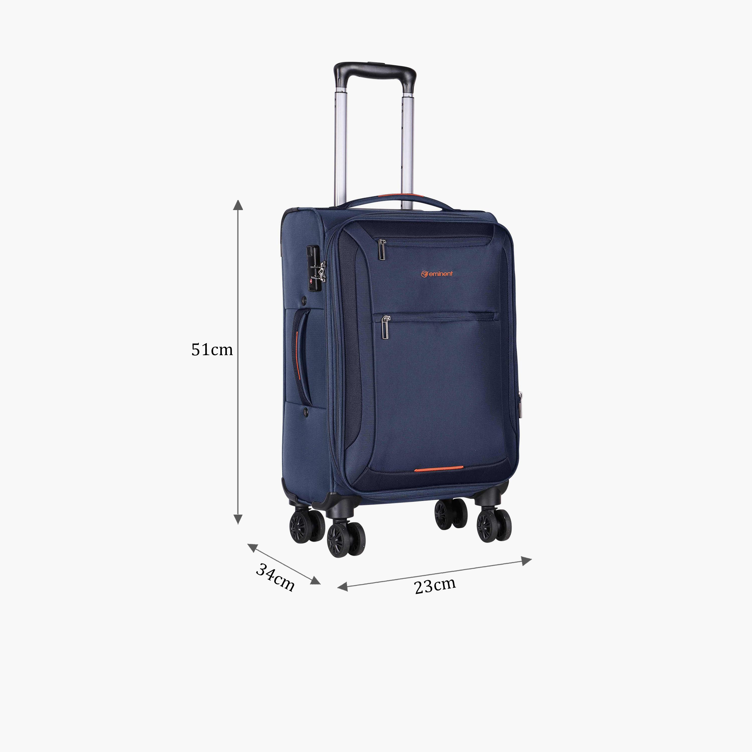 Eminent 51 CM Cabin Polyester Soft Case 4-Wheeler Spinner Trolley Bag with TSA Lock | E751SZ-20-travel-luggagesandbags-luggage-image-2