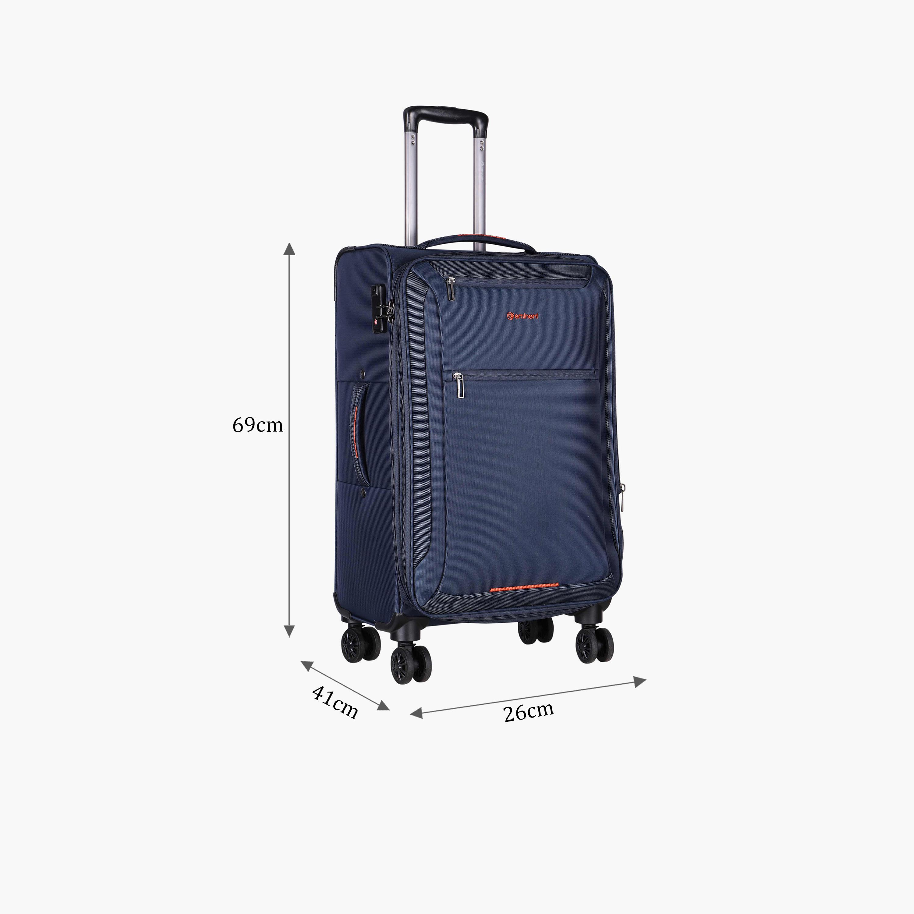 Eminent 69 CM Medium Check-in Polyester Soft Case 4-Wheeler Spinner Trolley Bag with TSA Lock | E751SZ-24-travel-luggagesandbags-luggage-image-2