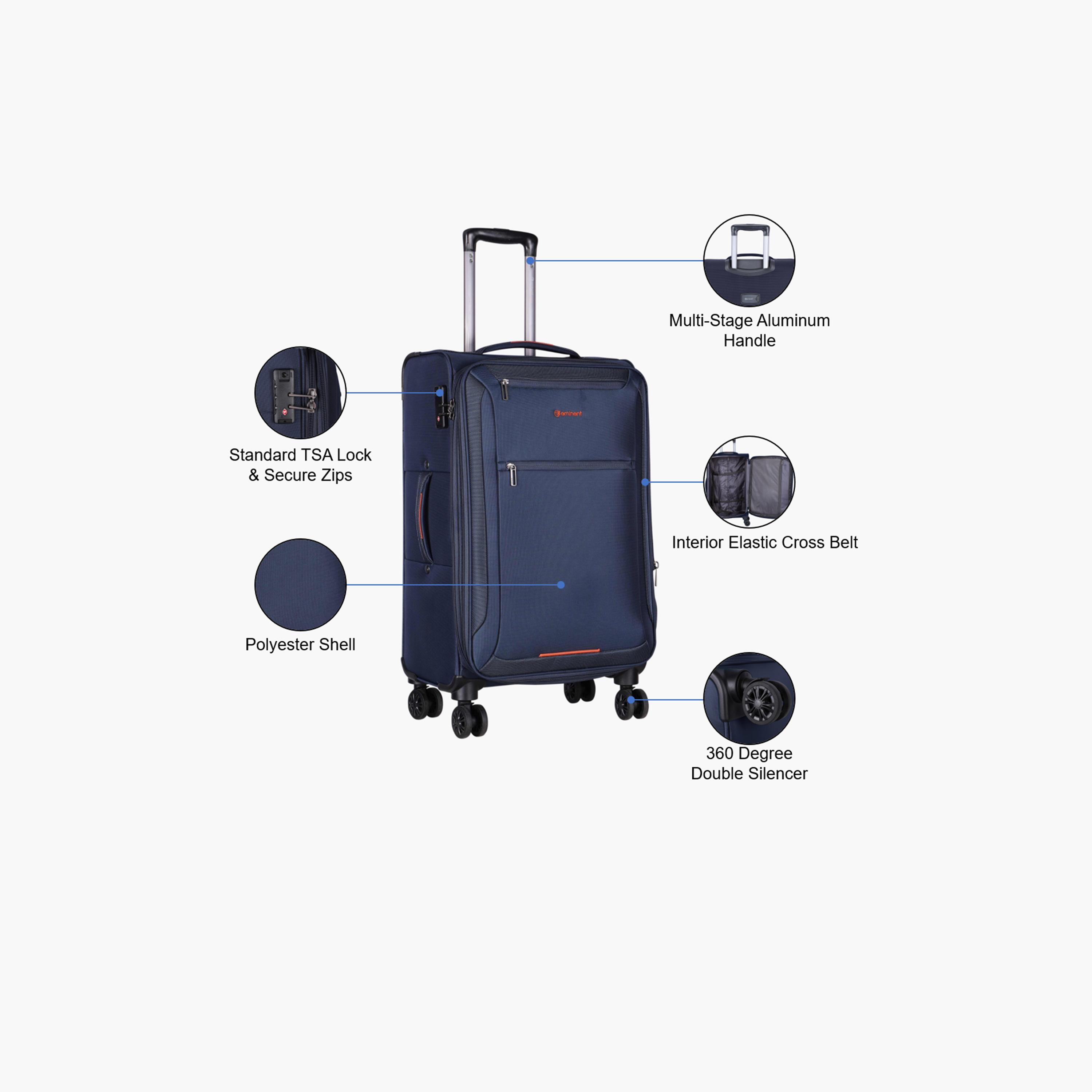 Eminent 69 CM Medium Check-in Polyester Soft Case 4-Wheeler Spinner Trolley Bag with TSA Lock | E751SZ-24-travel-luggagesandbags-luggage-image-3