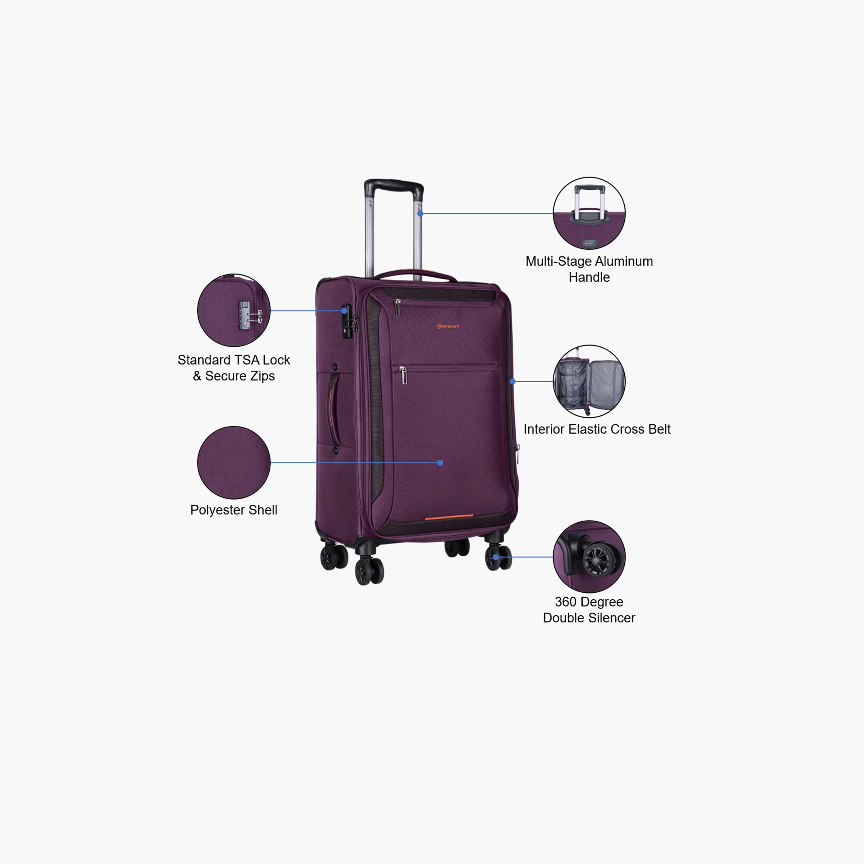 إميننت- شنطة سفر بوليستر  هيكل طري مقاس 69 سم بأربع عجلات مزدوجة دوارة من ال  | E751SZ-24-travel-luggagesandbags-luggage-image-3