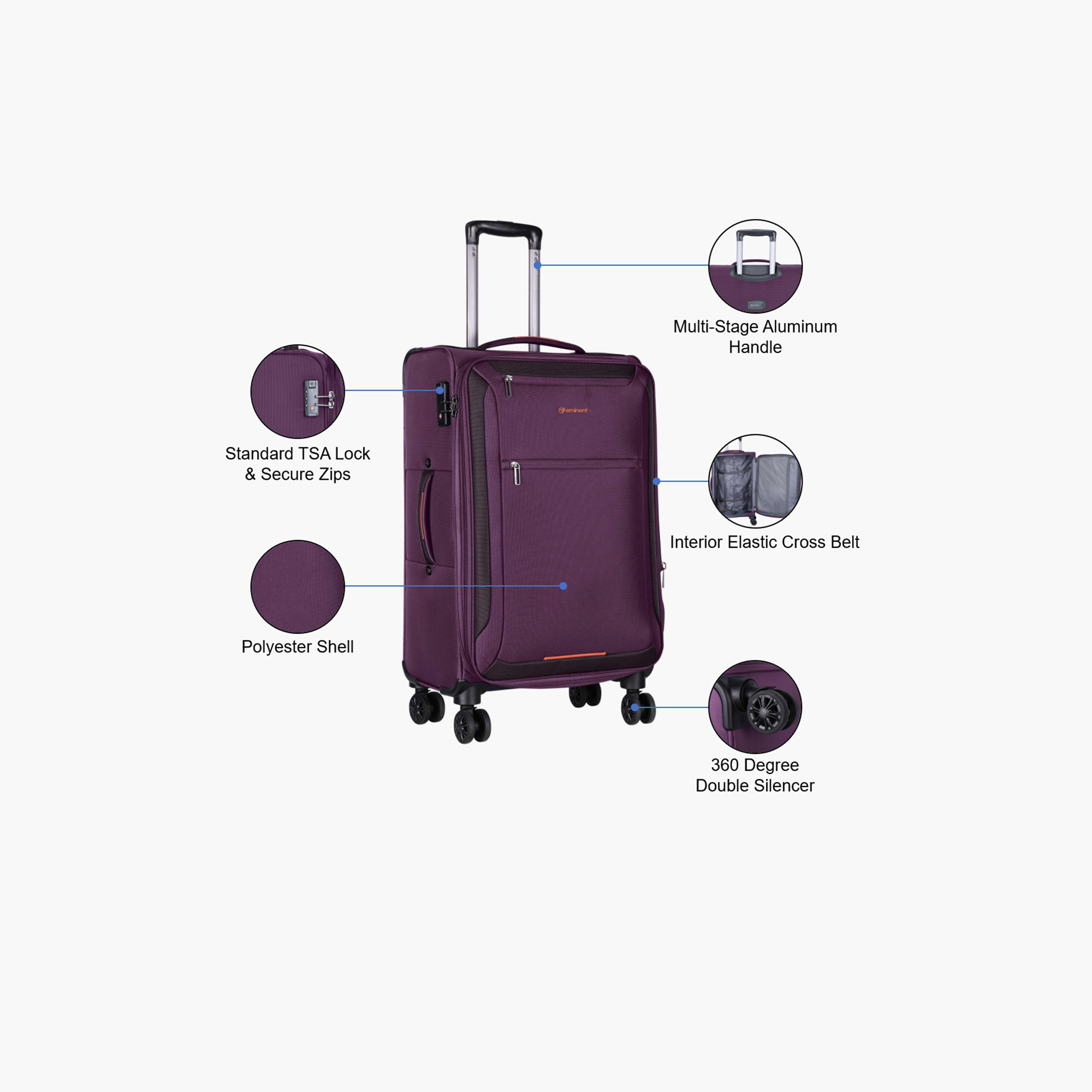 Eminent 79 CM Large Check-in Polyester Soft Case 4-Wheeler Spinner Trolley Bag with TSA Lock | E751SZ-28-travel-luggagesandbags-luggage-image-3