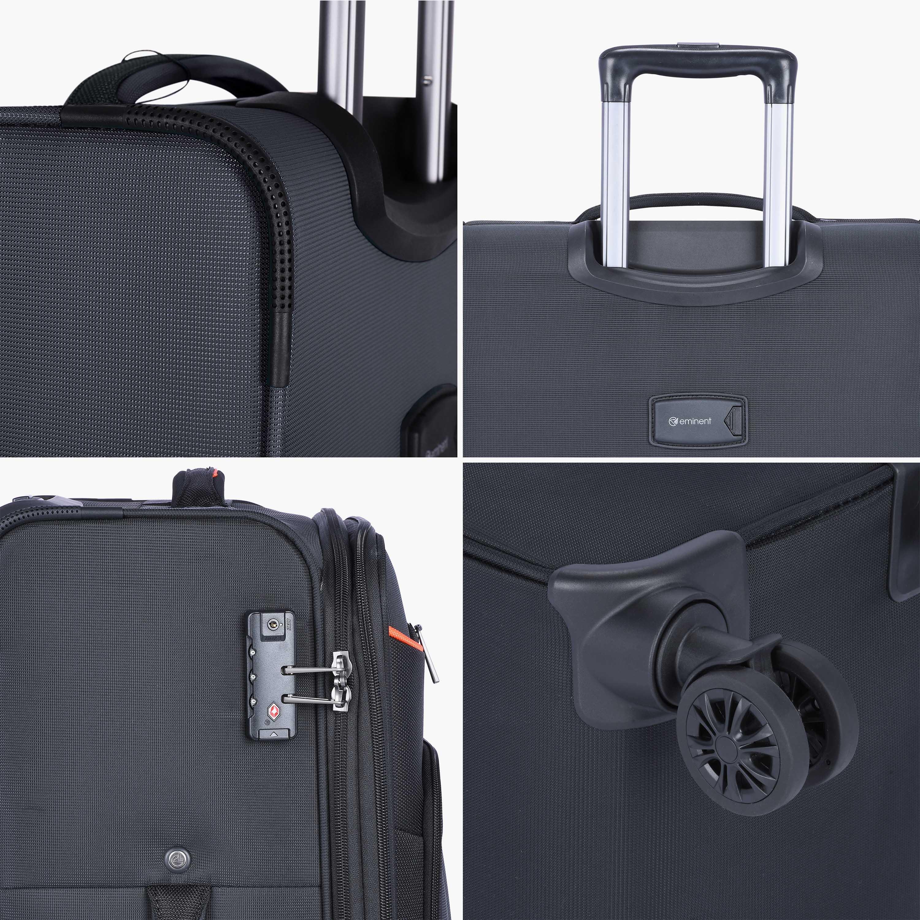 Eminent Set of 3 Soft Case 4-Wheeler Spinner Trolley Bag with TSA Lock | E751SZ-3-travel-luggagesandbags-luggage-image-7