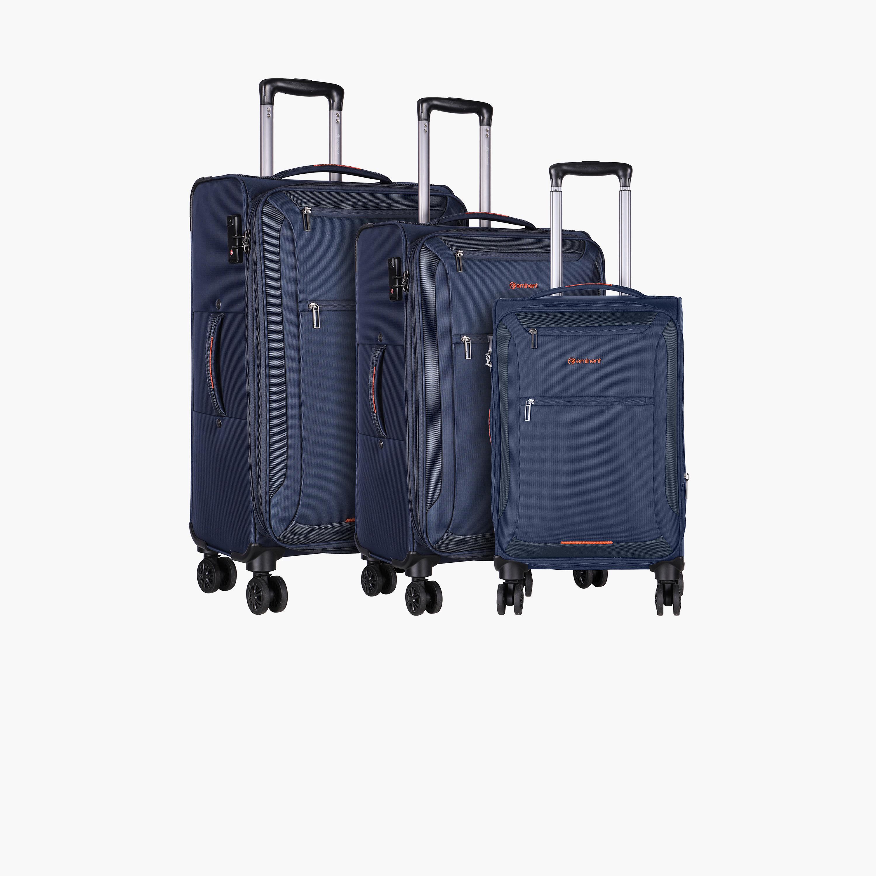 Eminent Set of 3 Soft Case 4-Wheeler Spinner Trolley Bag with TSA Lock | E751SZ-3-travel-luggagesandbags-luggage-image-1
