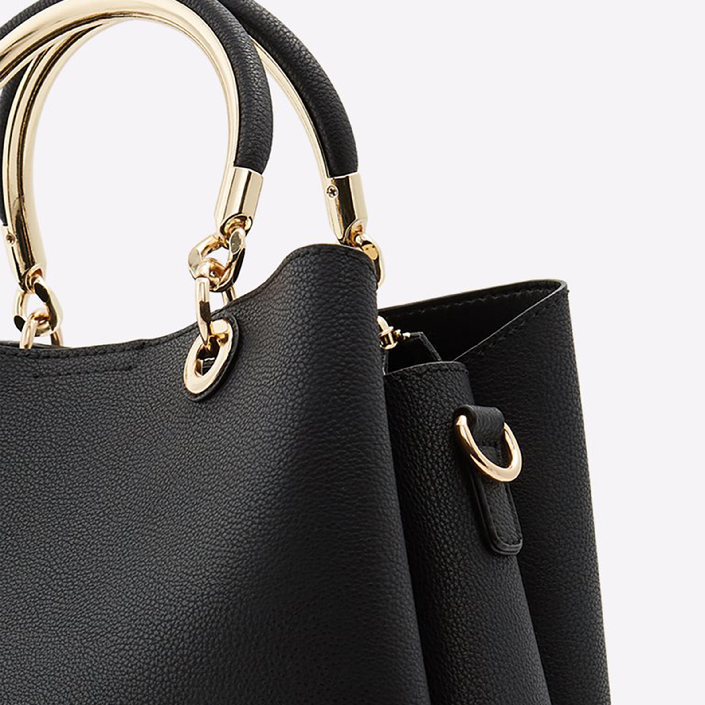 Aldo Surgoine Textured Double Handle Tote Bag with Magnetic Closure and Detachable Strap-women-bagsandwallets-handbags-image-4