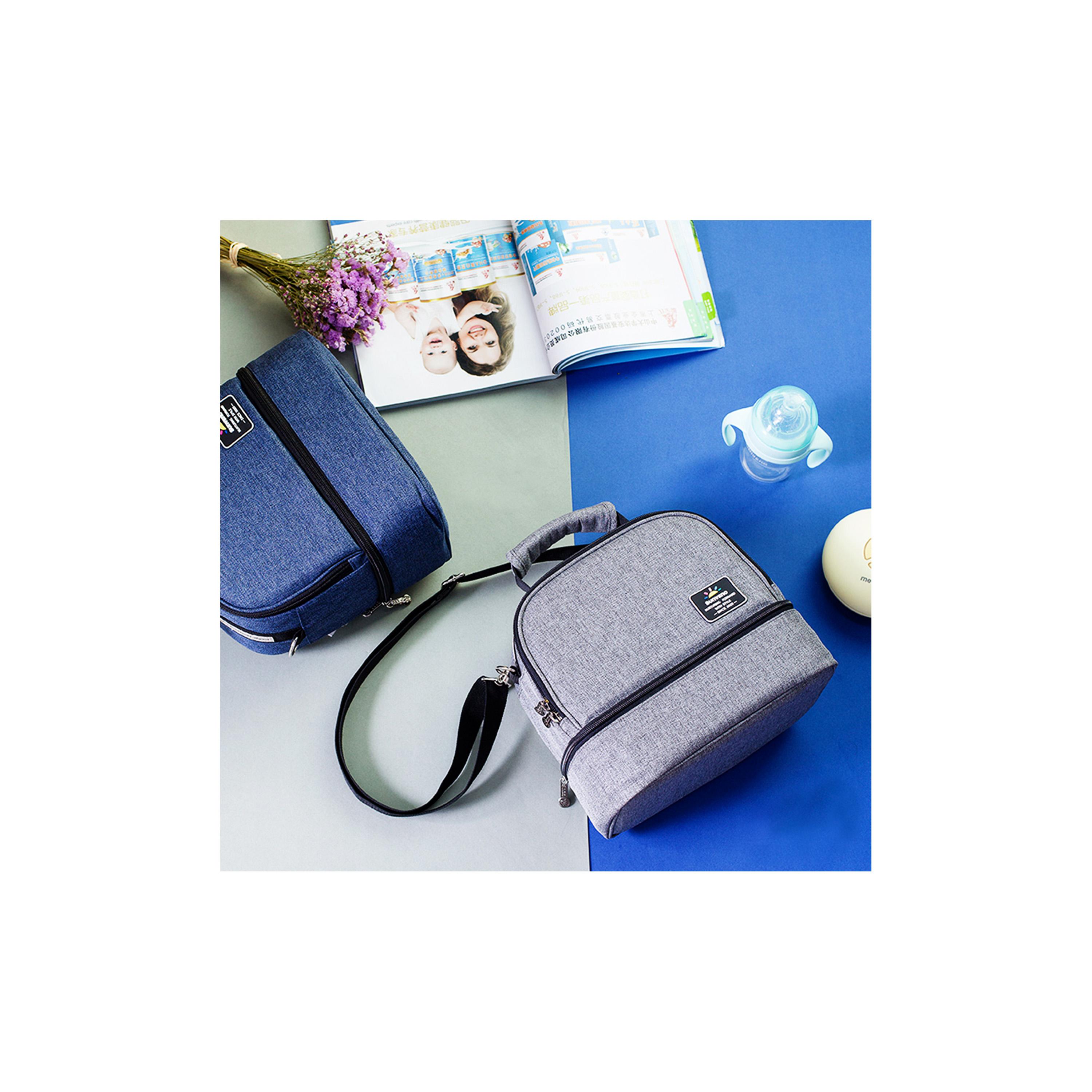 Sunveno Insulated Lunch Bag with 4-Piece Penguin Ice Pack Set - Grey-school-lunchessentials-lunchbags-image-2