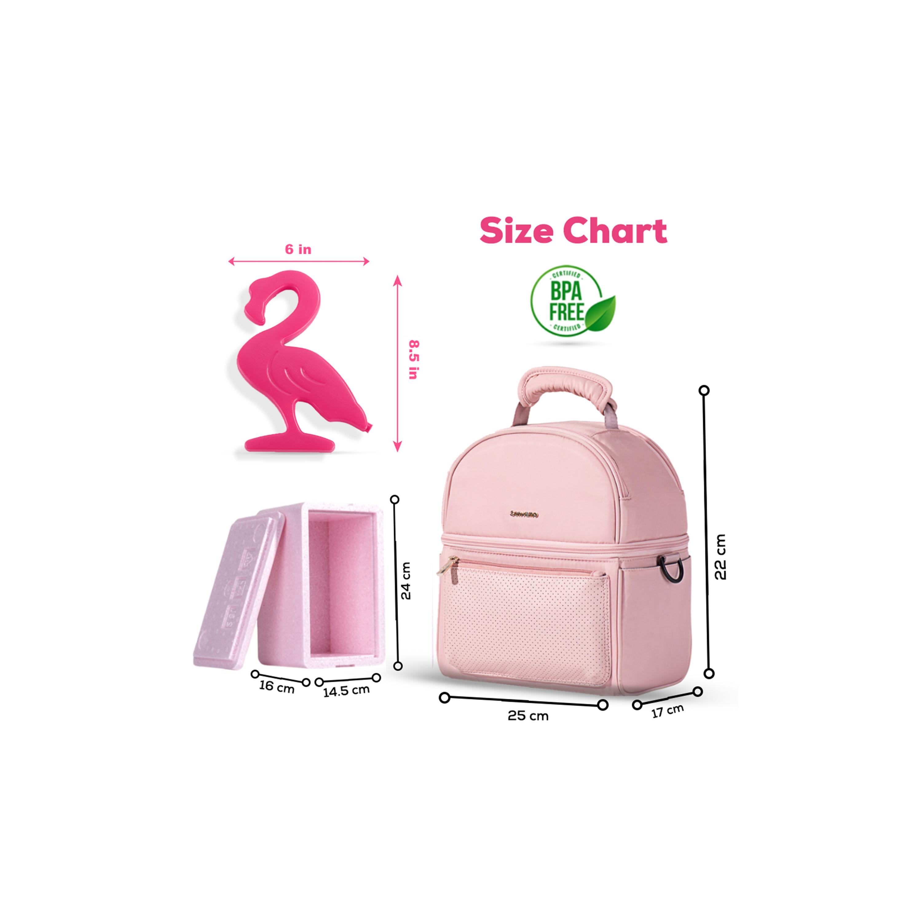 Sunveno Insulated Lunch Bag with Thermo Box & 4-Piece Ice Pack Set - Flamingo - Pink-school-lunchessentials-lunchbags-image-11