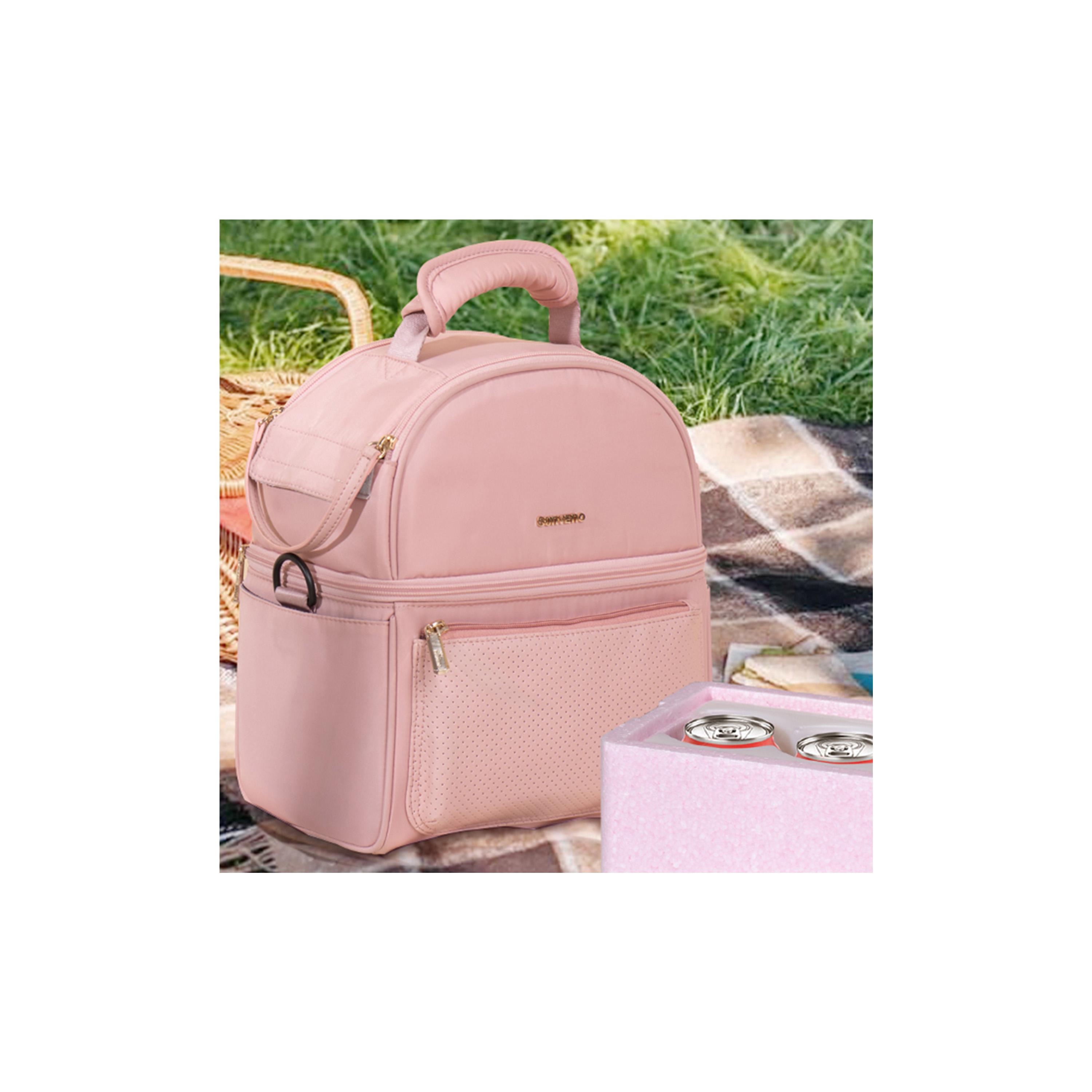 Sunveno Insulated Lunch Bag with Thermo Box & 4-Piece Ice Pack Set - Flamingo - Pink-school-lunchessentials-lunchbags-image-18