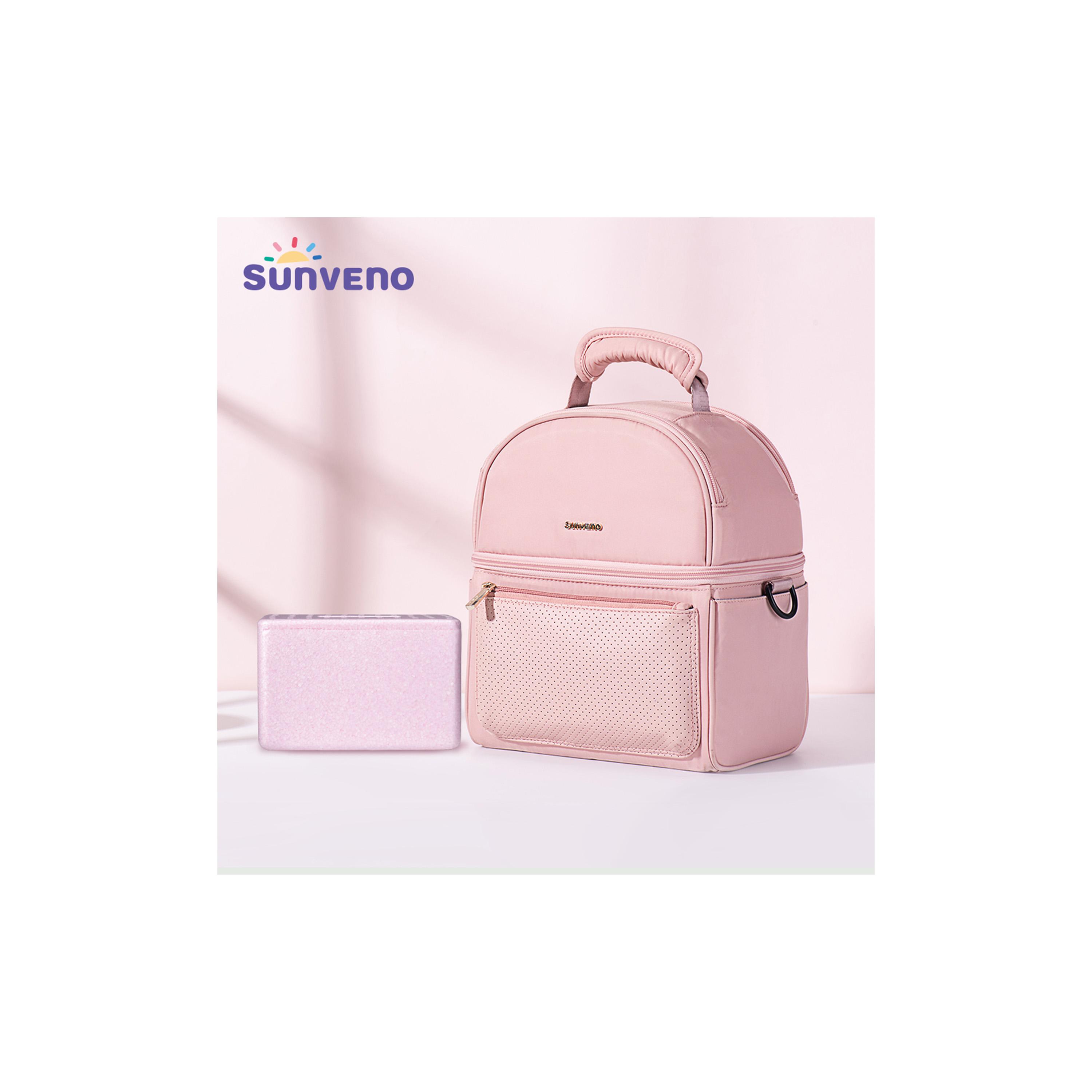 Sunveno Insulated Lunch Bag with Thermo Box & 4-Piece Ice Pack Set - Flamingo - Pink-school-lunchessentials-lunchbags-image-3