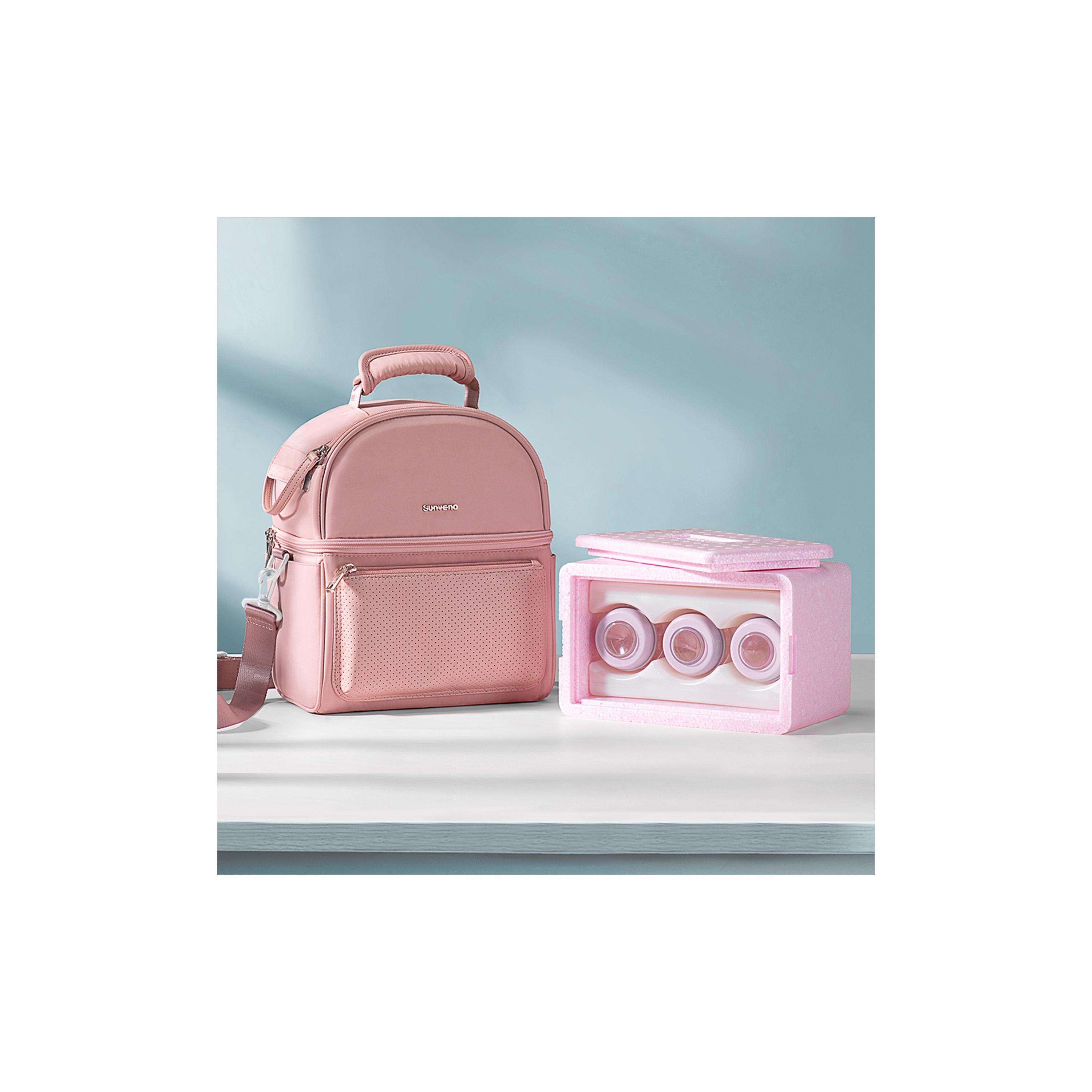 Sunveno Insulated Lunch Bag with Thermo Box & 4-Piece Ice Pack Set - Flamingo - Pink-school-lunchessentials-lunchbags-image-7