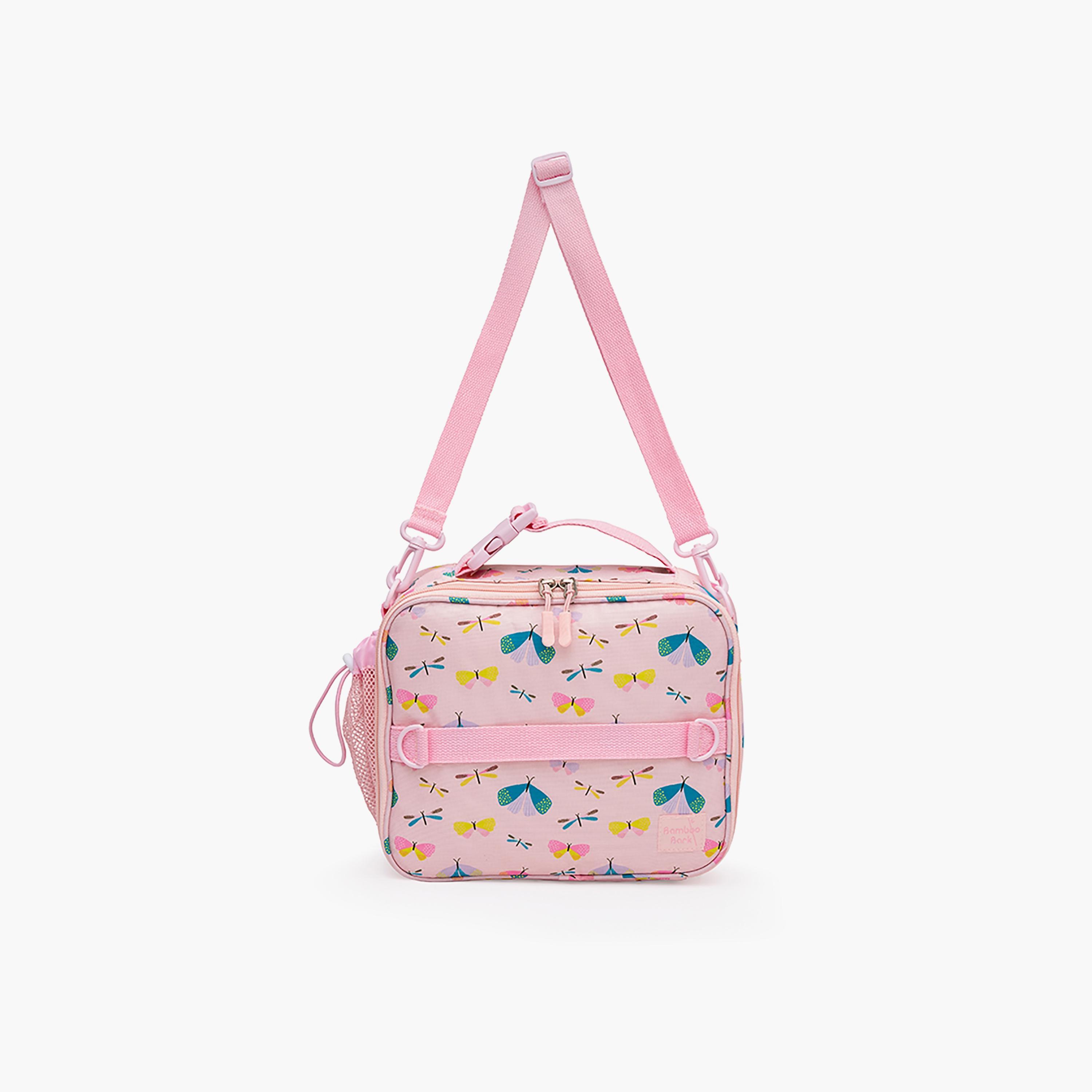 Bamboo Bark Butterfly Printed Lunch Bag - Pink-school-lunchessentials-lunchbags-image-2