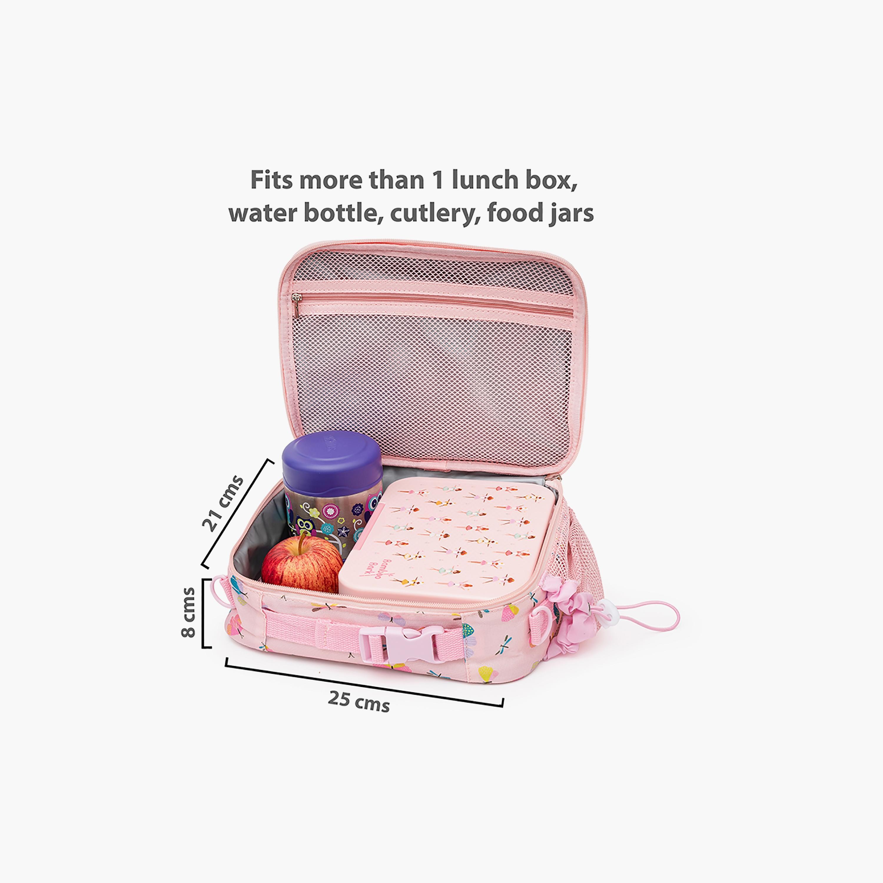 Bamboo Bark Butterfly Printed Lunch Bag - Pink-school-lunchessentials-lunchbags-image-3