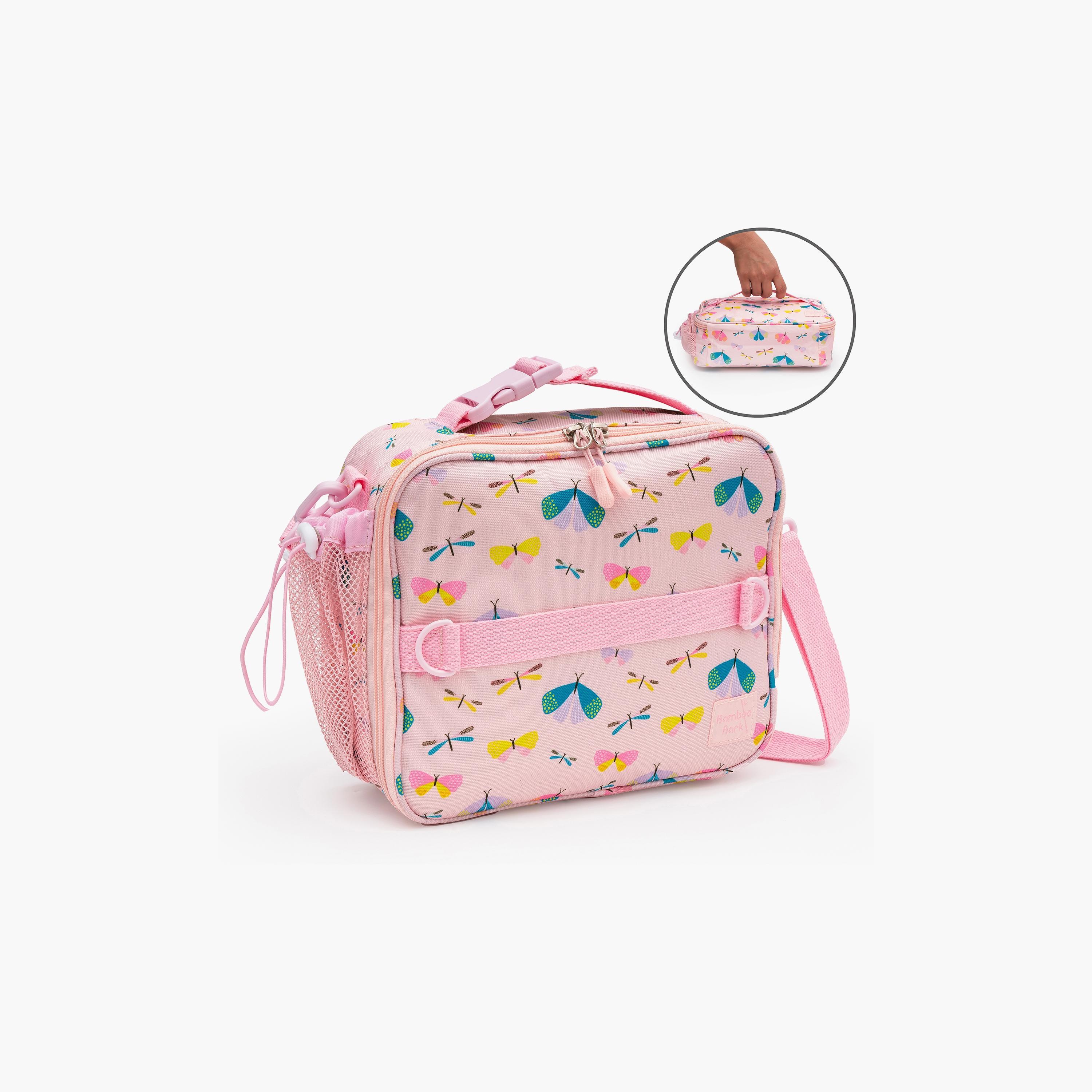 Bamboo Bark Butterfly Printed Lunch Bag - Pink-school-lunchessentials-lunchbags-image-4