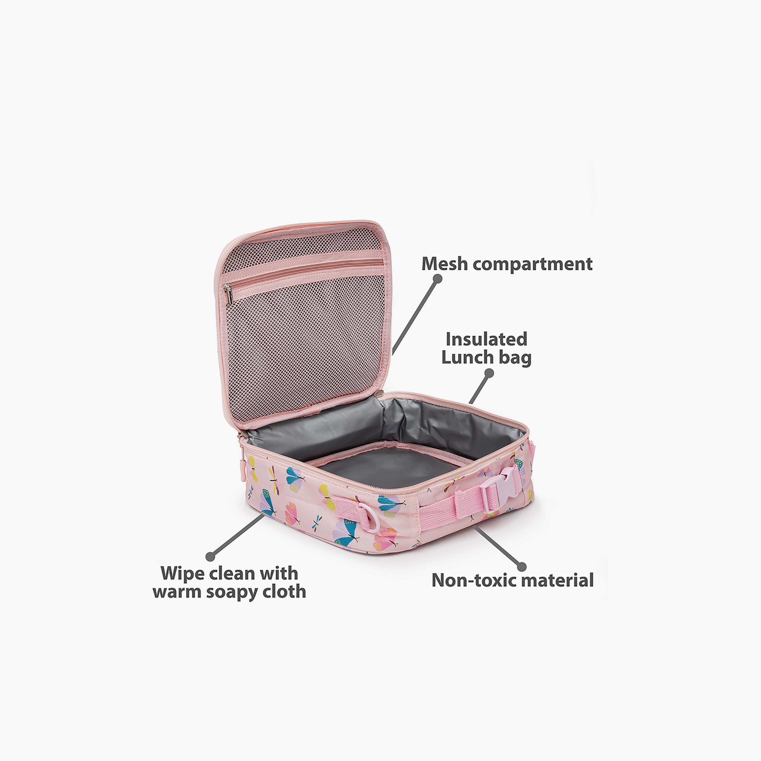 Bamboo Bark Butterfly Printed Lunch Bag - Pink-school-lunchessentials-lunchbags-image-5
