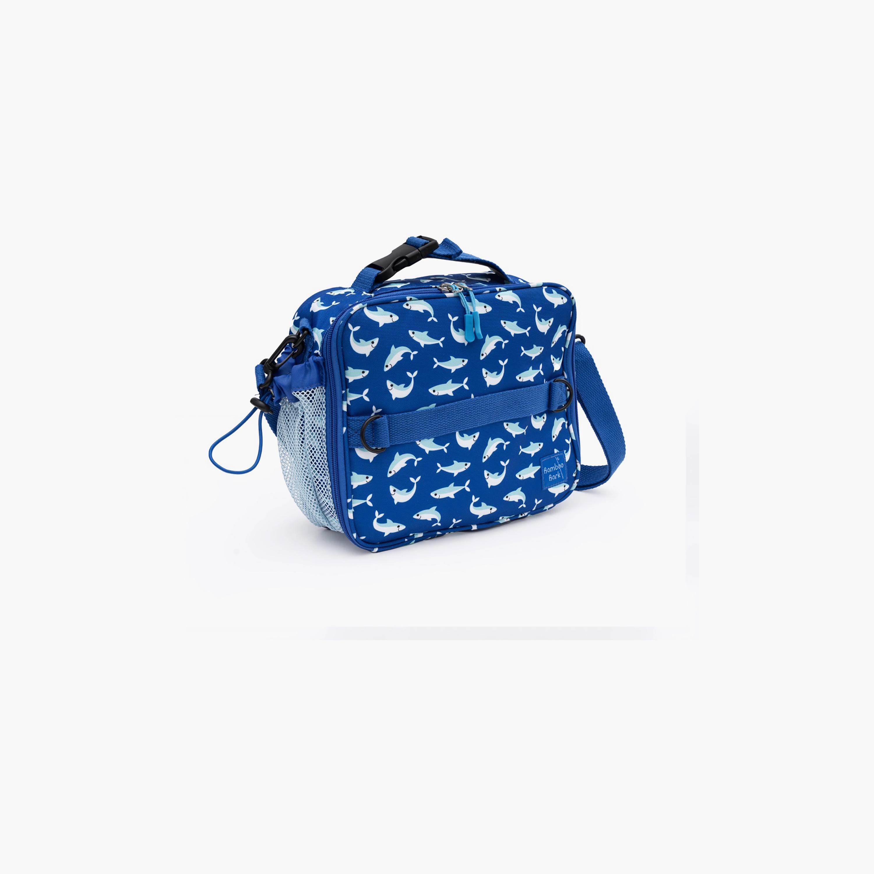 Bamboo Bark Shark Printed Lunch Bag - Blue-school-lunchessentials-lunchbags-image-1