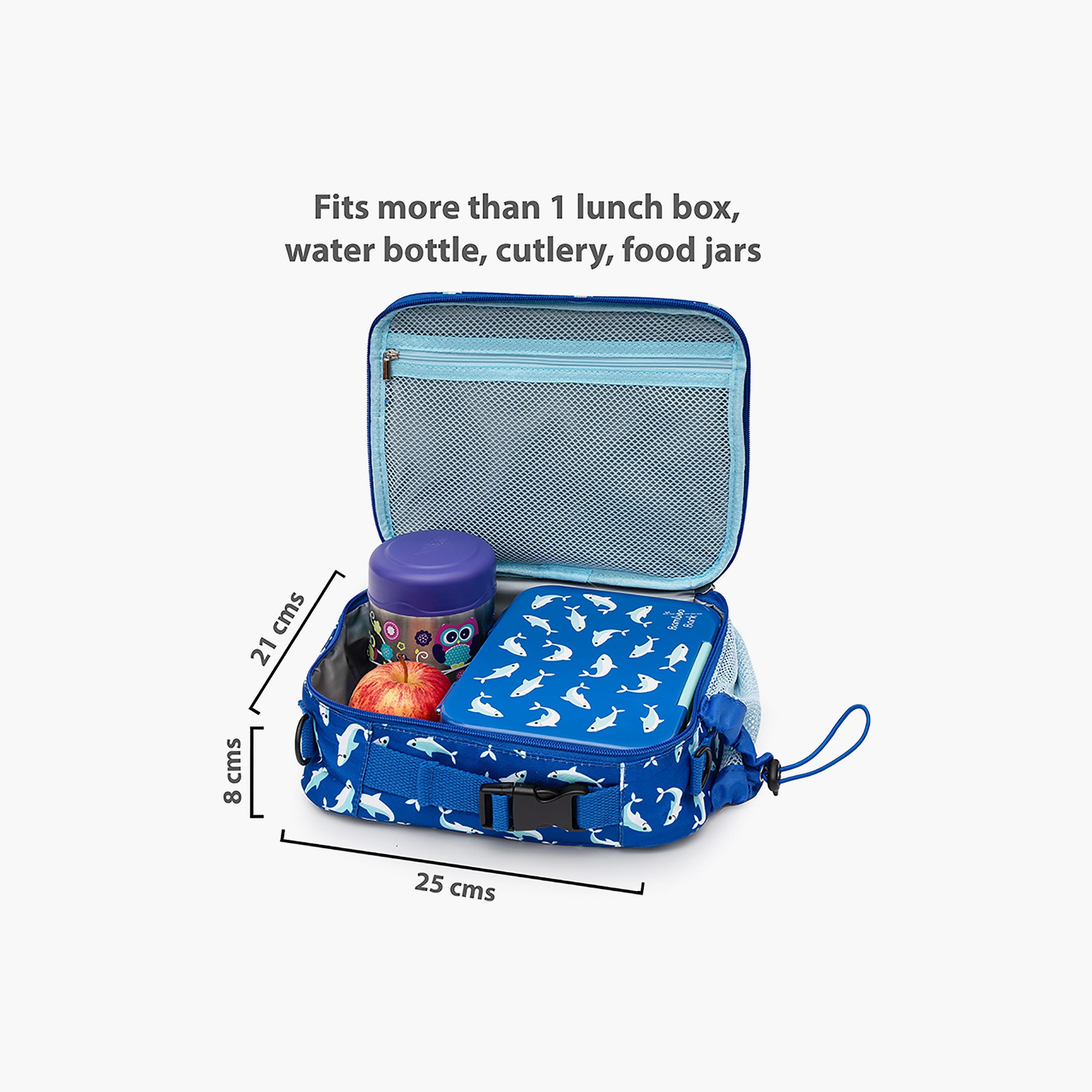 Bamboo Bark Shark Printed Lunch Bag - Blue-school-lunchessentials-lunchbags-image-2
