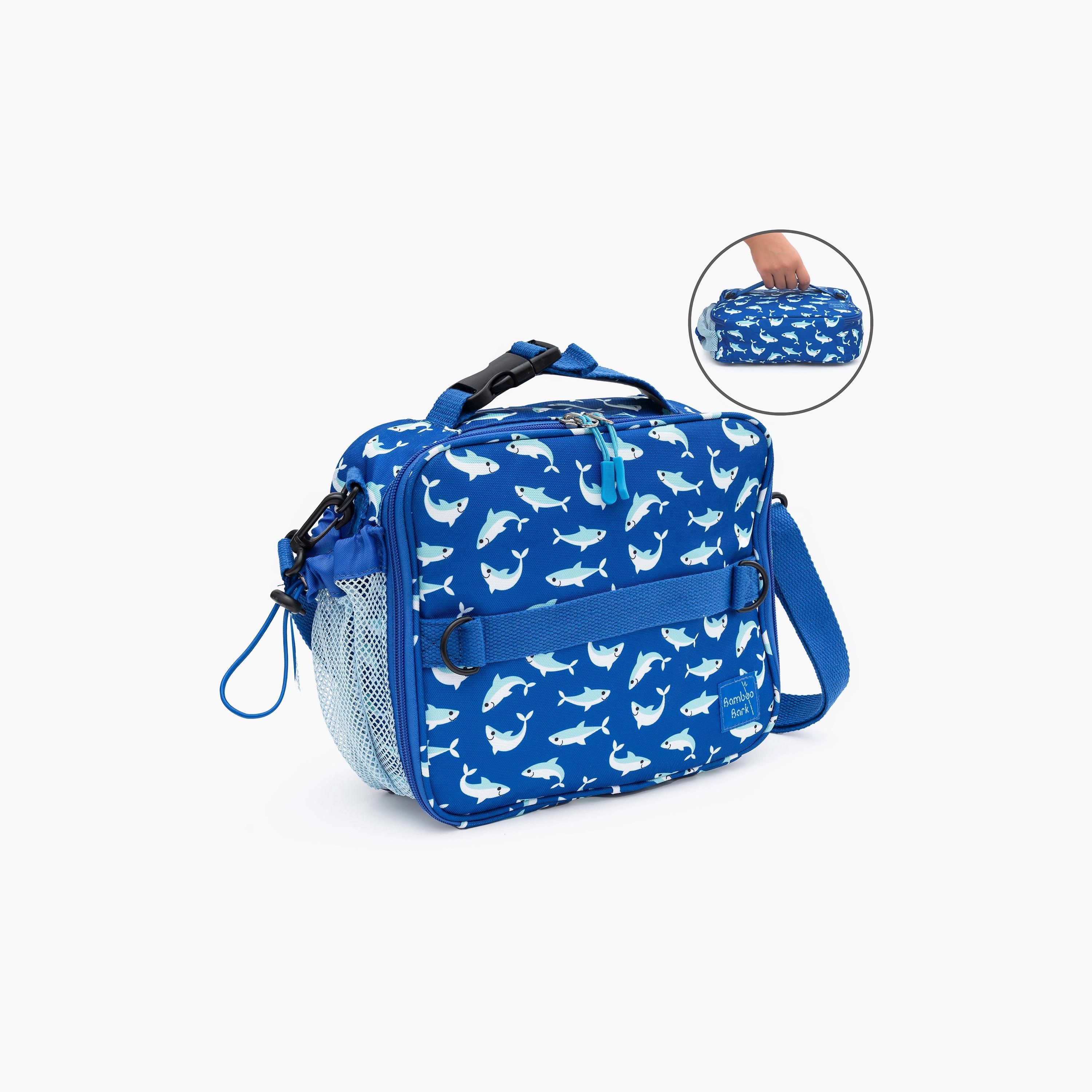 Bamboo Bark Shark Printed Lunch Bag - Blue-school-lunchessentials-lunchbags-image-4