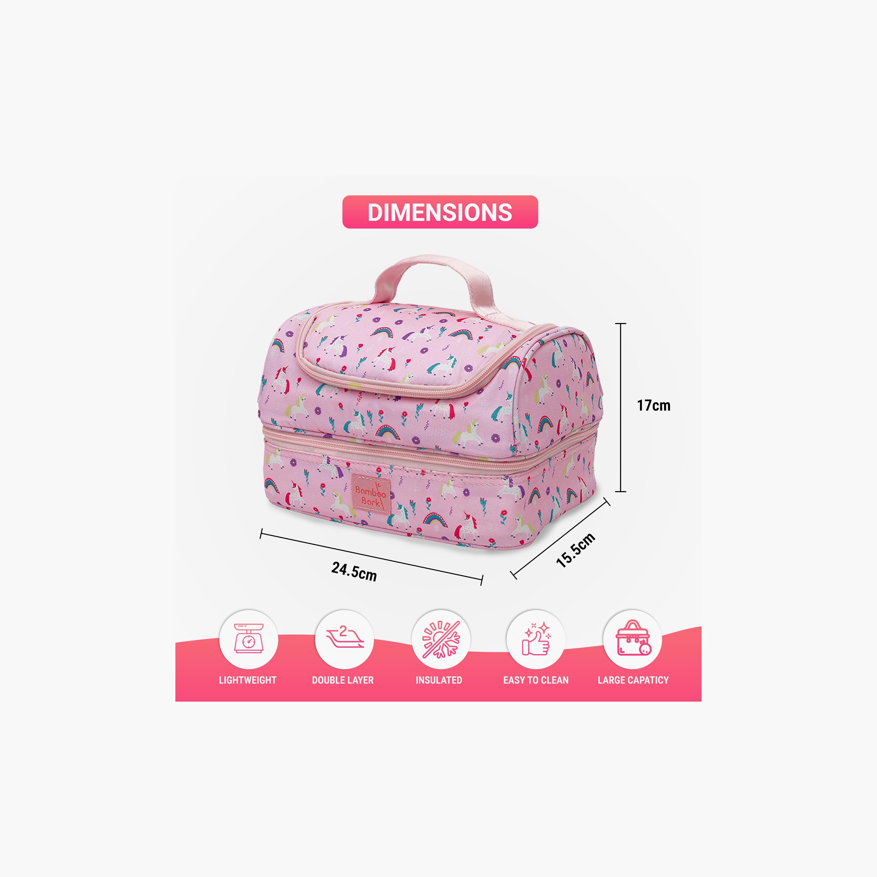 Bamboo Bark Unicorn Printed Lunch Bag - Pink-school-lunchessentials-lunchbags-image-5