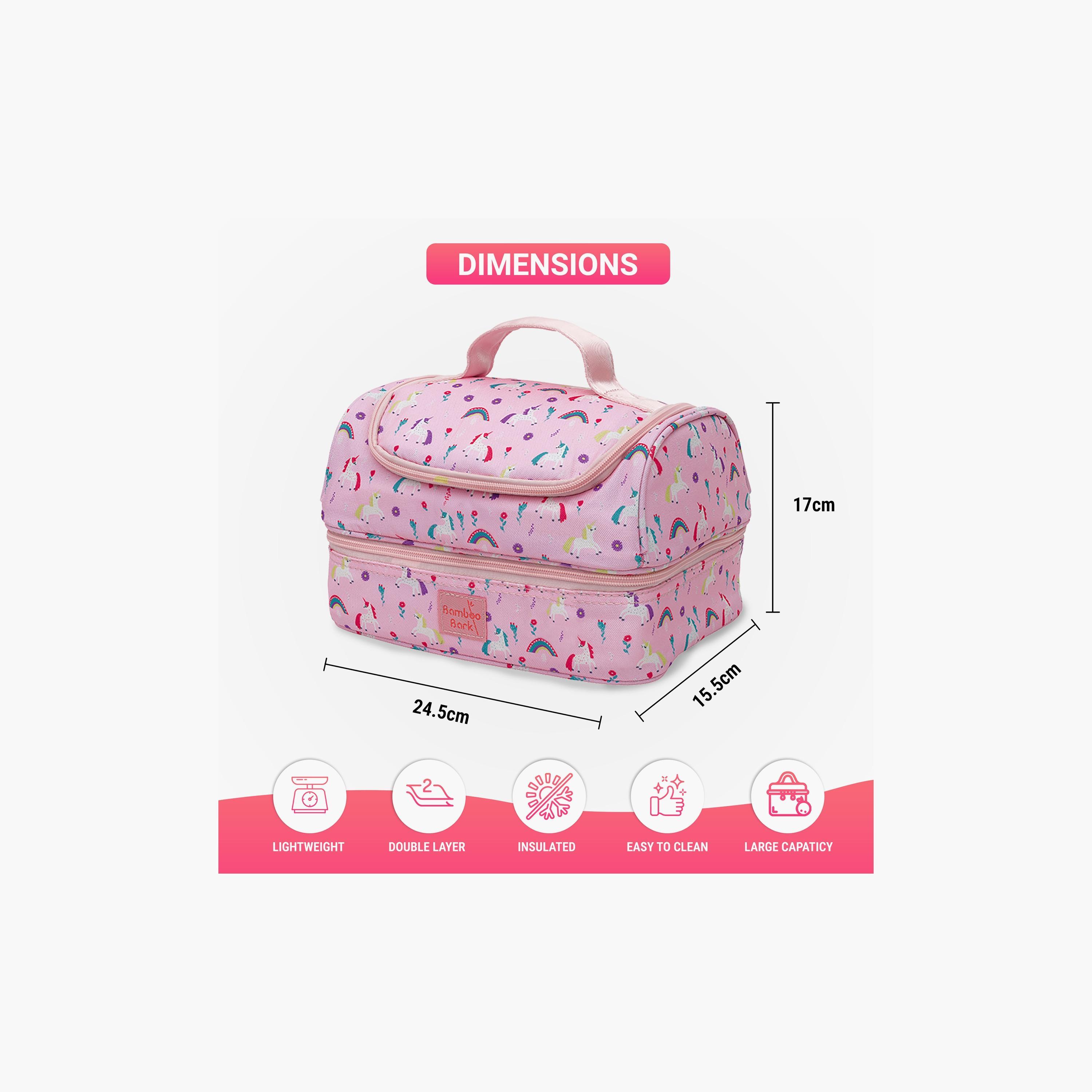 Bamboo Bark Unicorn Printed Lunch Bag - Pink-school-lunchessentials-lunchbags-image-5