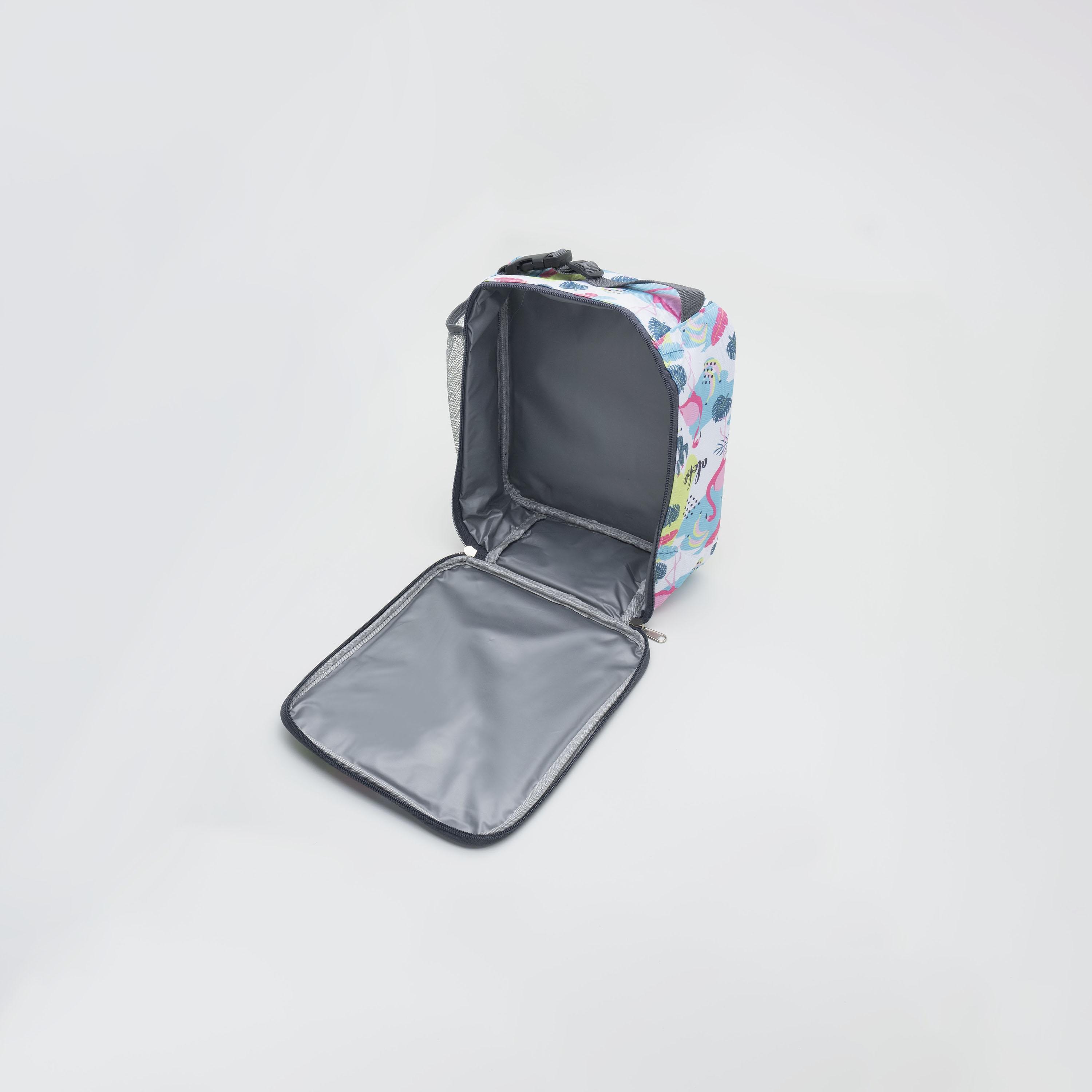 Bamboo Bark Flamingo Printed Lunch Bag - White-school-lunchessentials-lunchbags-image-2