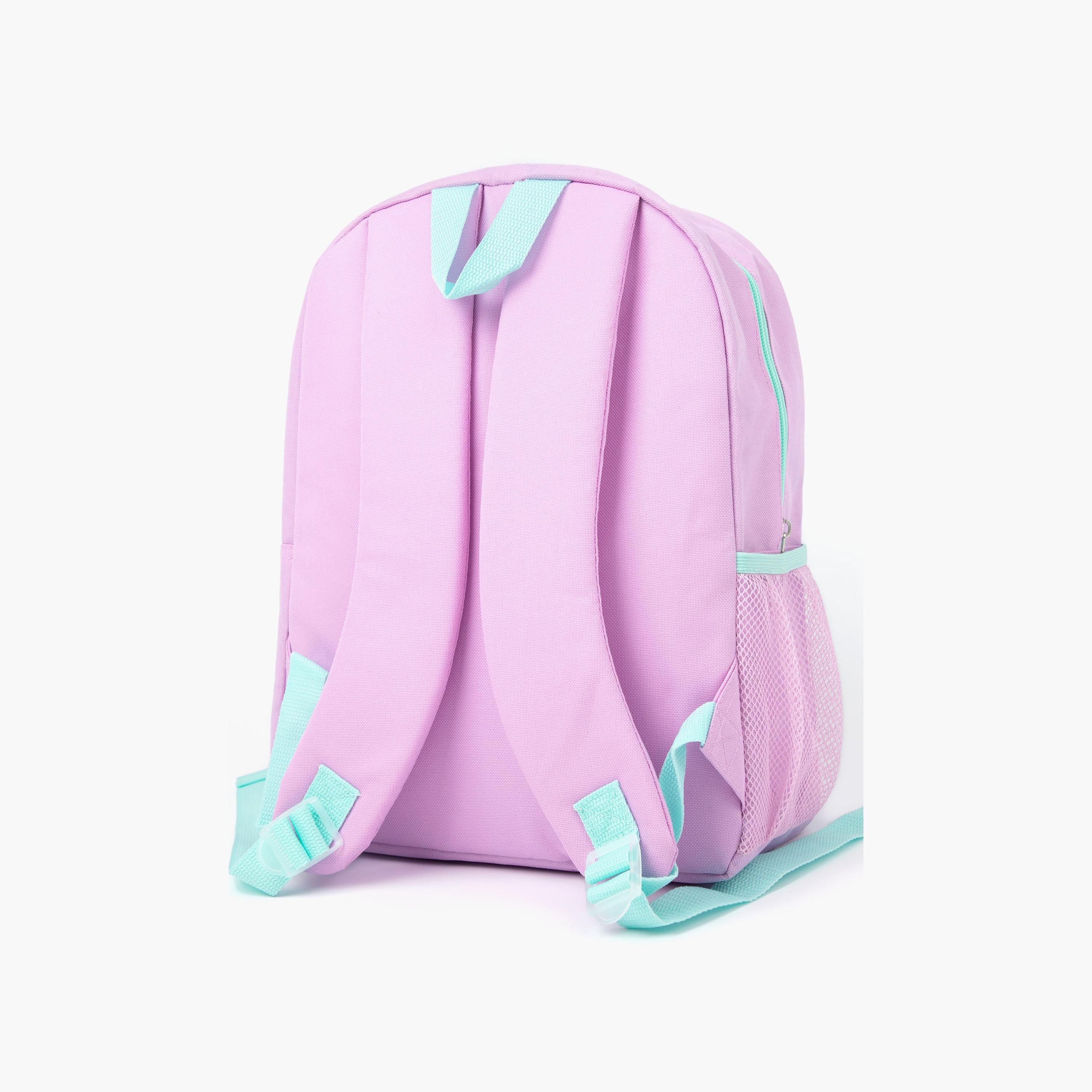 مجموعة حقيبة ظهر مطبوعة 4 قطع من باربي - وردي - 14 بوصة-school-bagsandbackpacks-sets-image-2
