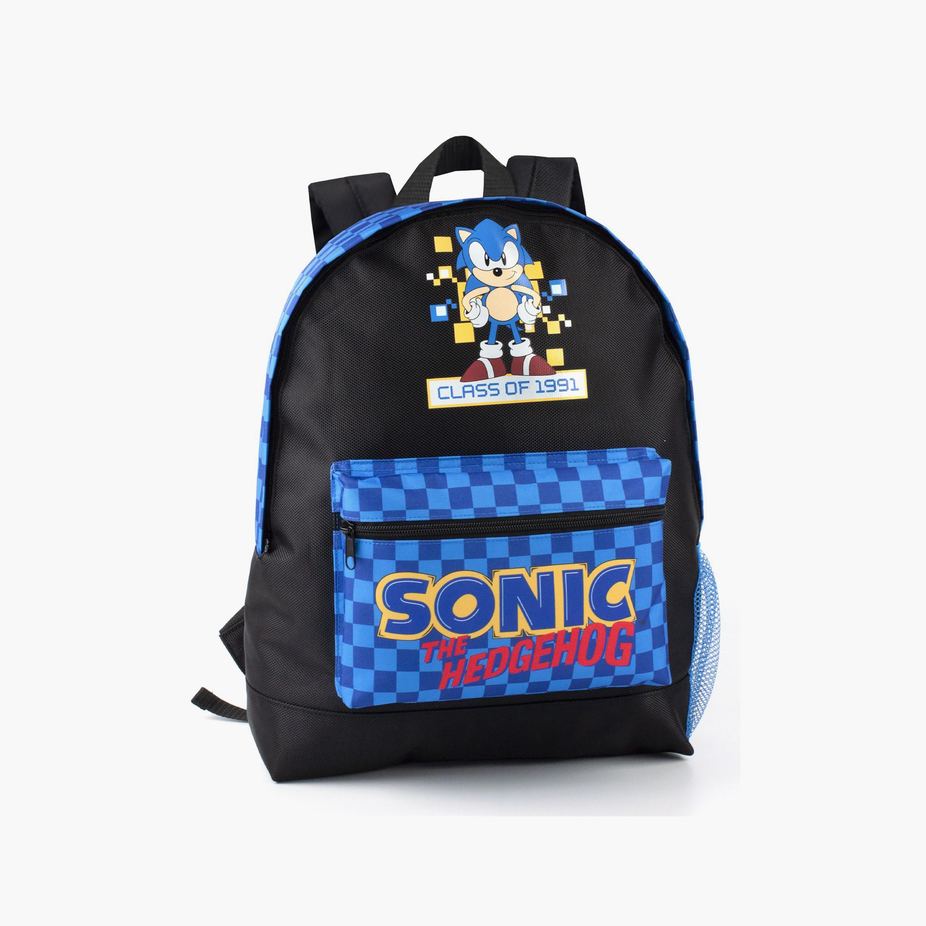 Sonic The Hedgehog Printed Backpack - Black - 16 Inch-school-bagsandbackpacks-backpacks-image-1
